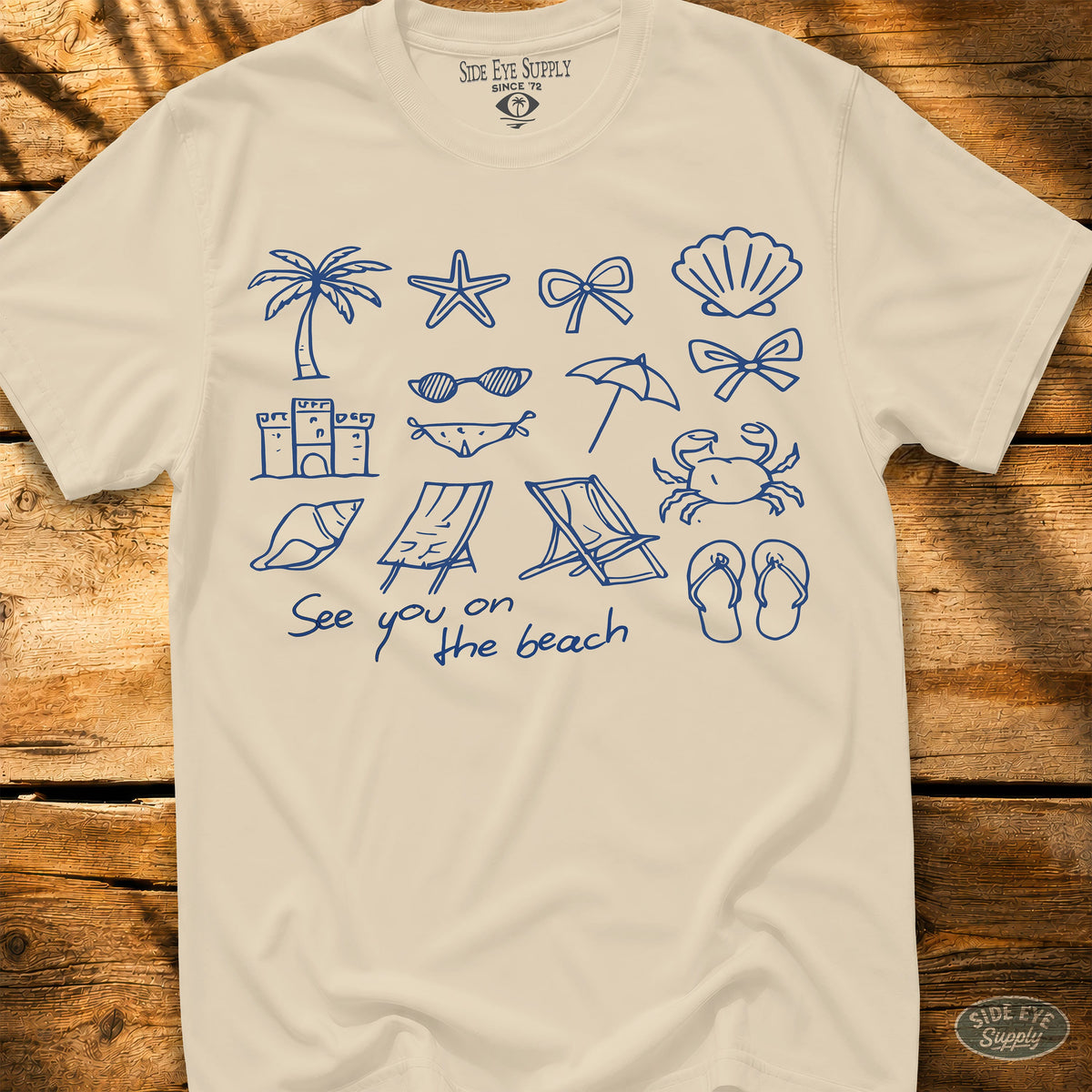 See You On The Beach Tee Natural / S - by Side Eye Supply - Surf Beach Life Apparel