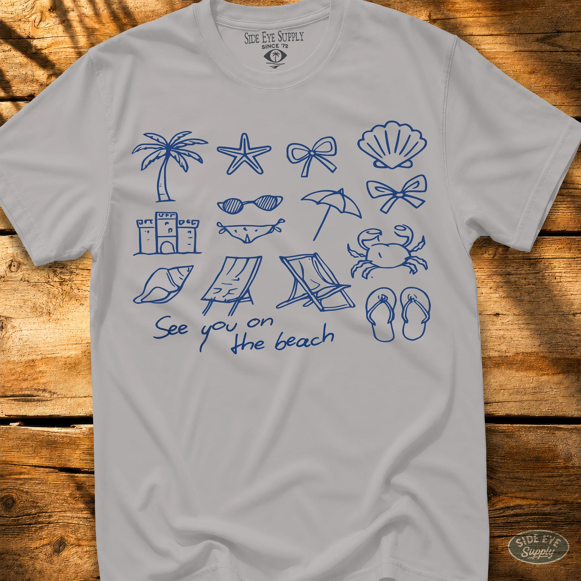 See You On The Beach Tee Ice Grey / S - by Side Eye Supply - Surf Beach Life Apparel