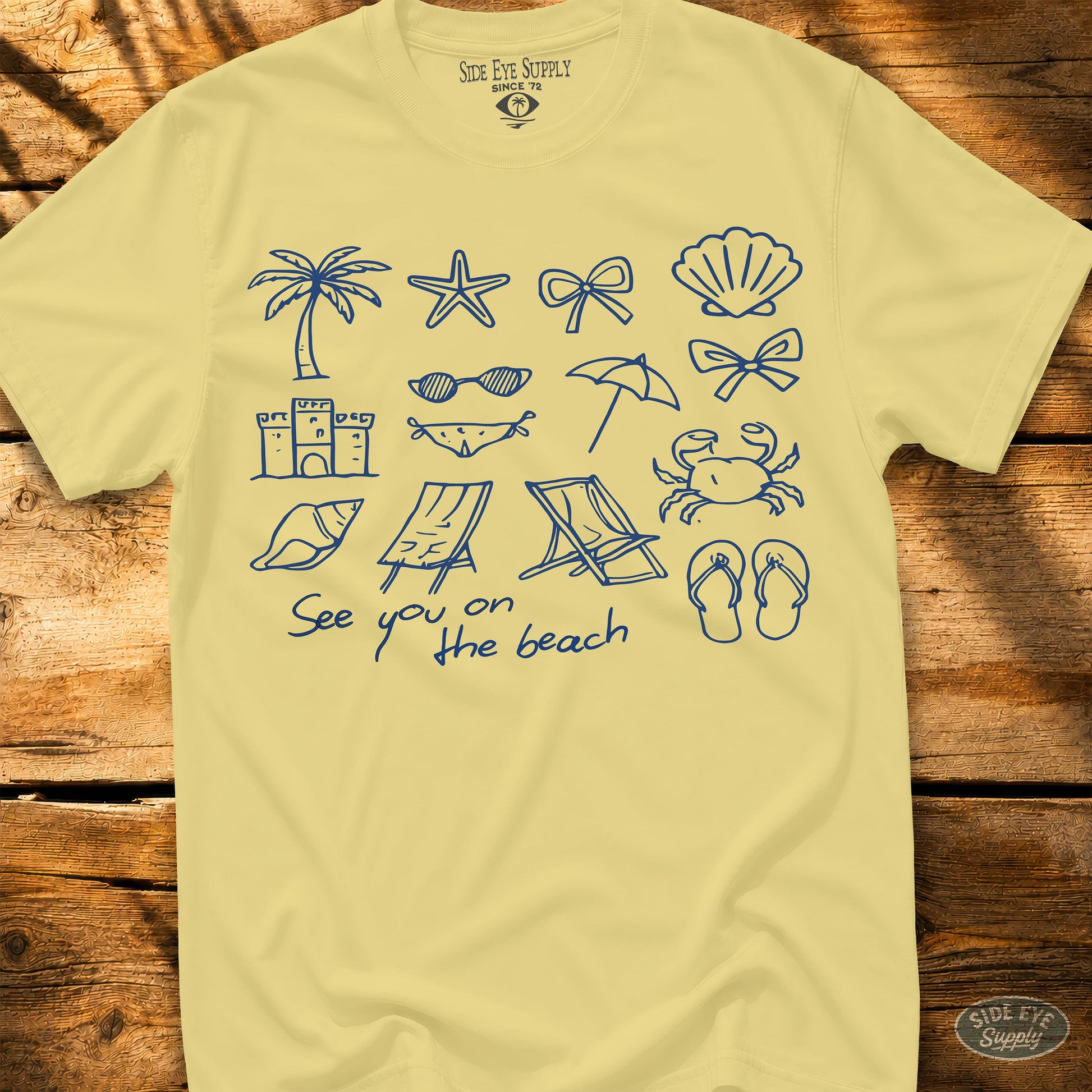 See You On The Beach Tee Cornsilk / S - by Side Eye Supply - Surf Beach Life Apparel