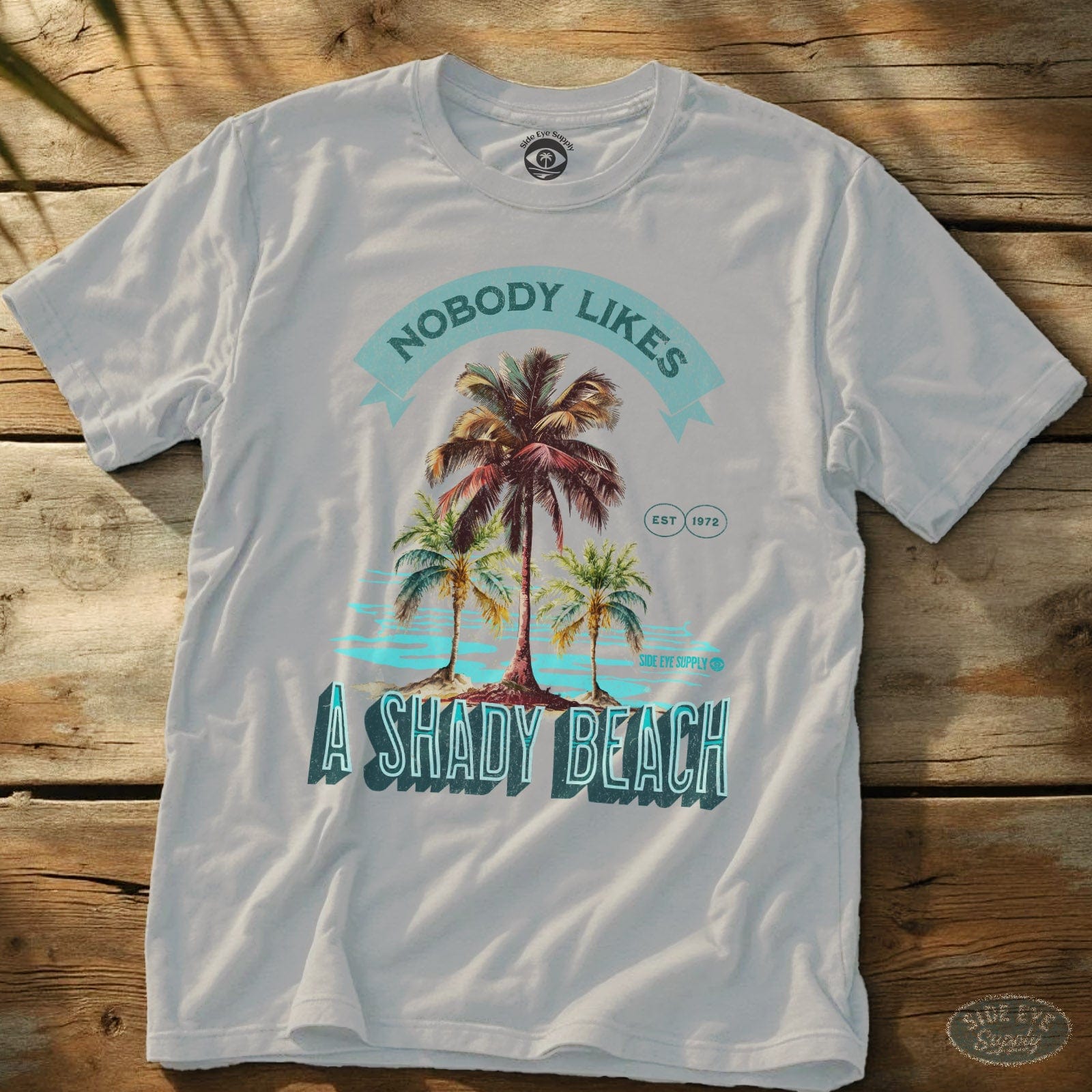 Shady Beach T-Shirt White / S - by Side Eye Supply - Surf Beach Life Apparel
