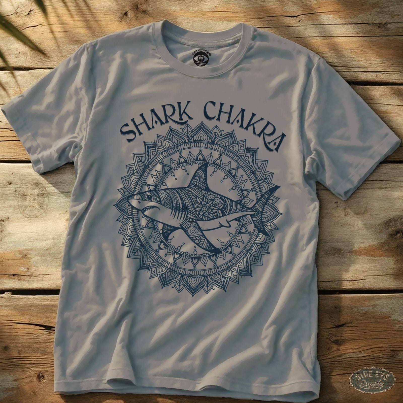 Shark Chakra Tee Ice Grey / S - by Side Eye Supply - Surf Beach Life Apparel