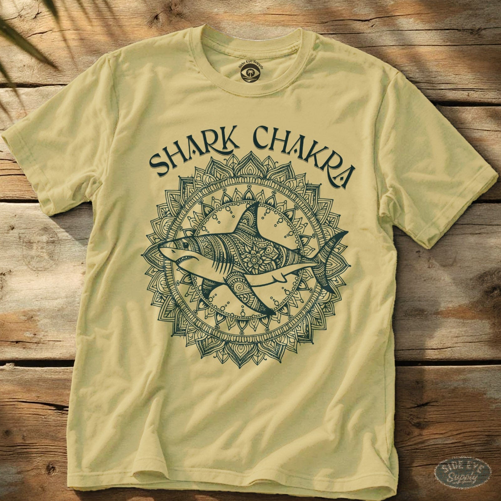 Shark Chakra Tee Cornsilk / S - by Side Eye Supply - Surf Beach Life Apparel