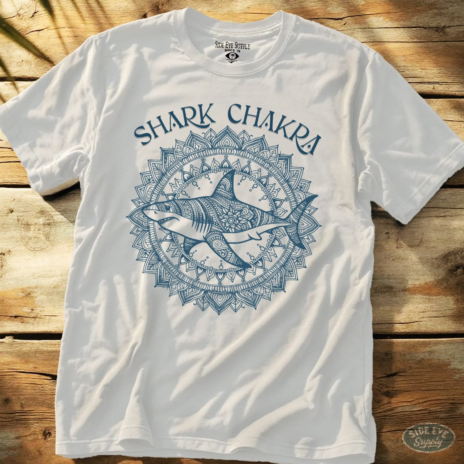 Shark Chakra Tee White / S - by Side Eye Supply - Surf Beach Life Apparel