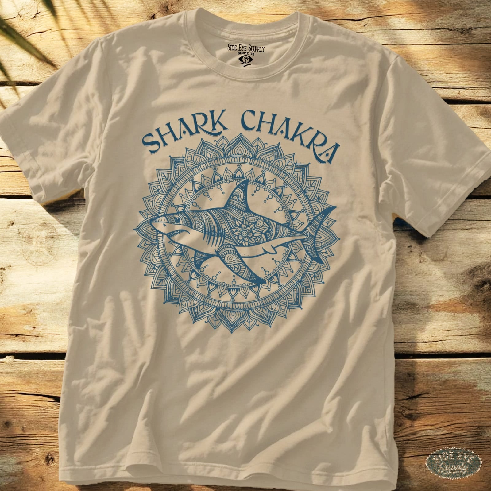 Shark Chakra Tee Sand / S - by Side Eye Supply - Surf Beach Life Apparel