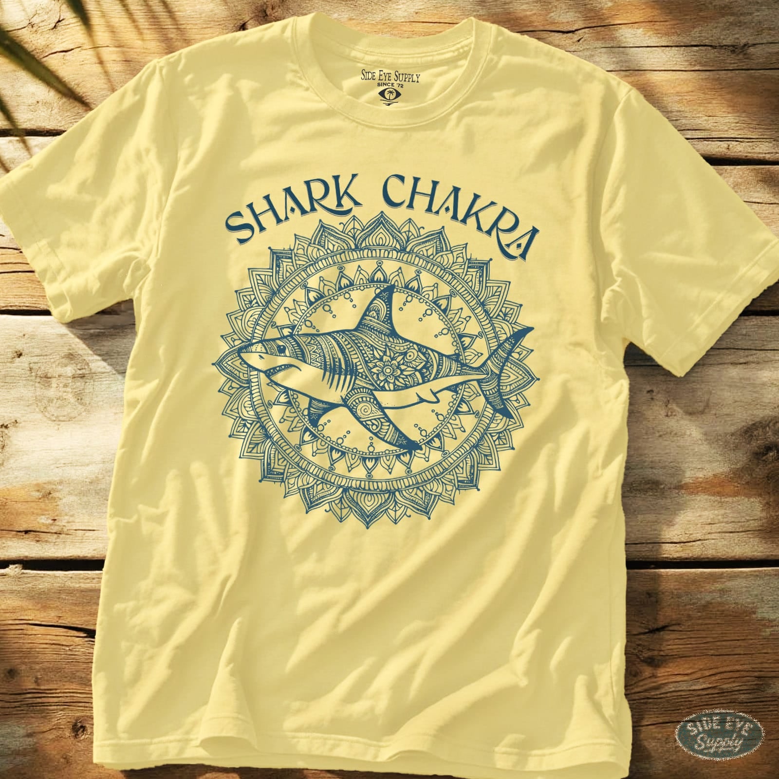 Shark Chakra Tee Cornsilk / S - by Side Eye Supply - Surf Beach Life Apparel