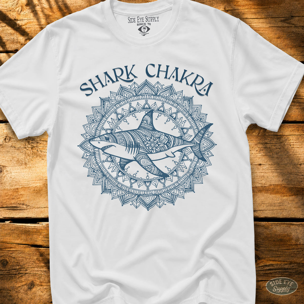 Shark Chakra Tee White / S - by Side Eye Supply - Surf Beach Life Apparel