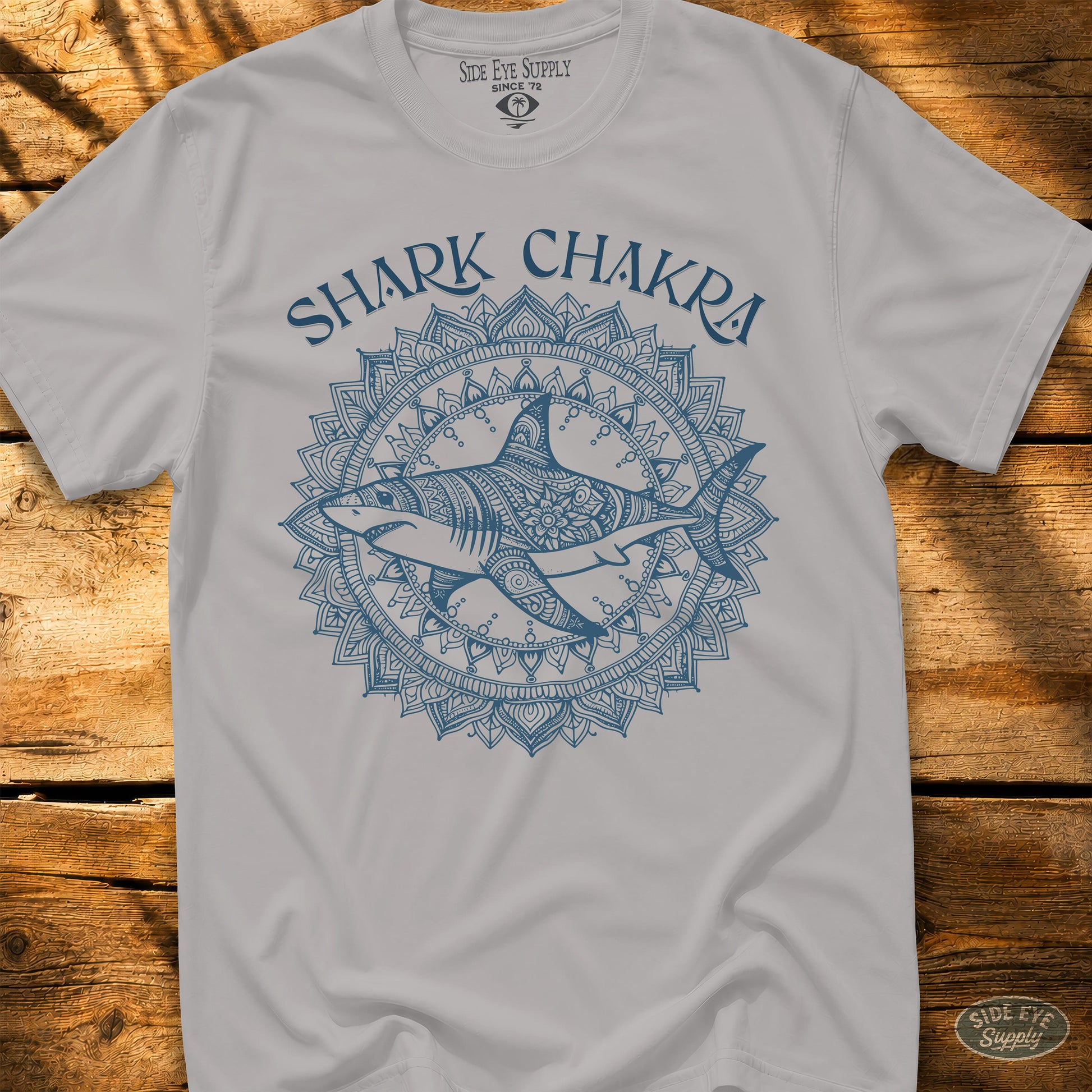 Shark Chakra Tee Ice Grey / S - by Side Eye Supply - Surf Beach Life Apparel