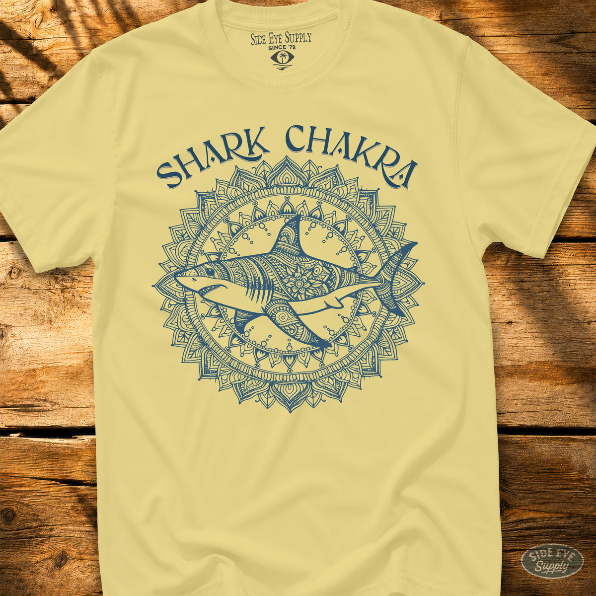 Shark Chakra Tee Cornsilk / S - by Side Eye Supply - Surf Beach Life Apparel