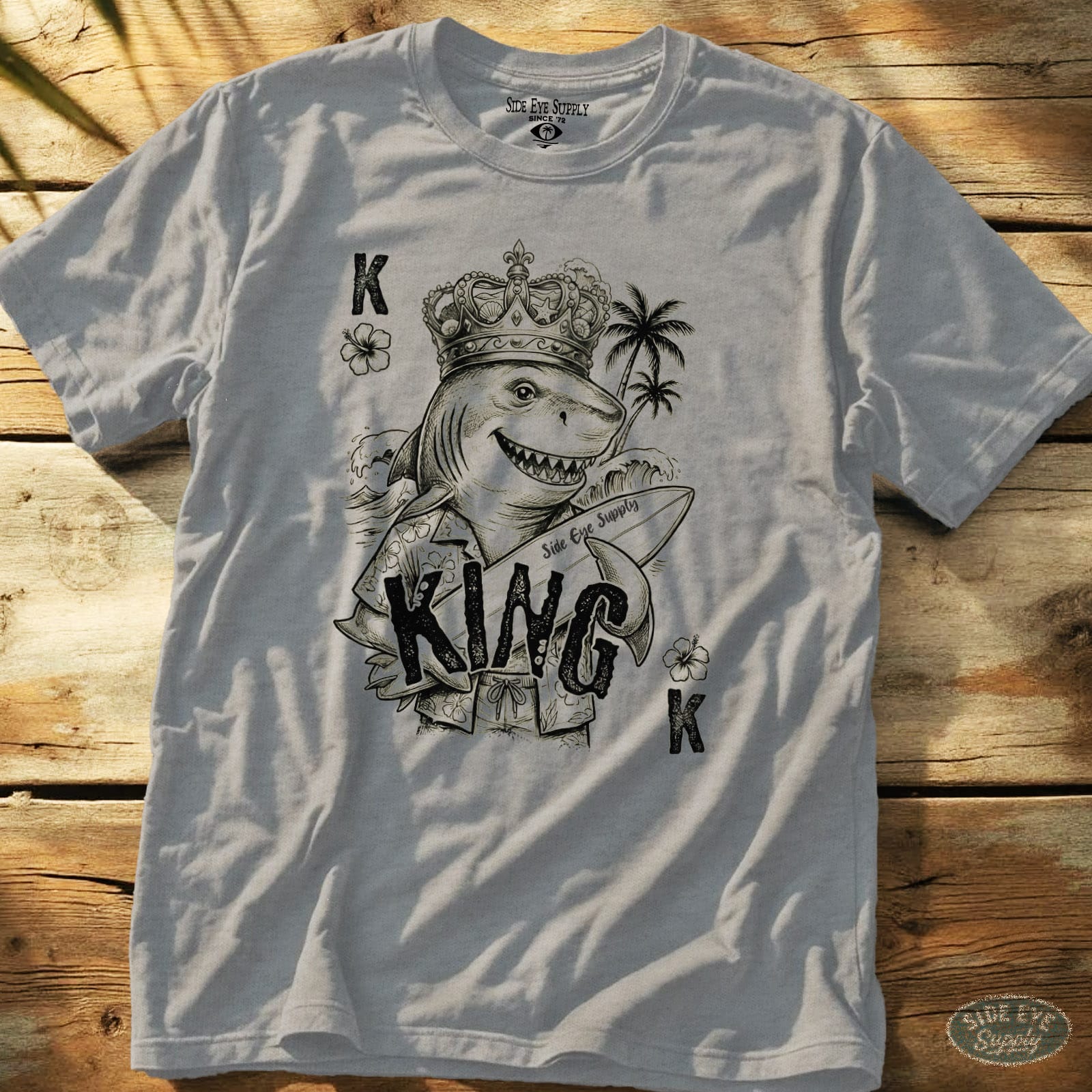 Shark King Tee Sport Grey / S - by Side Eye Supply - Surf Beach Life Apparel