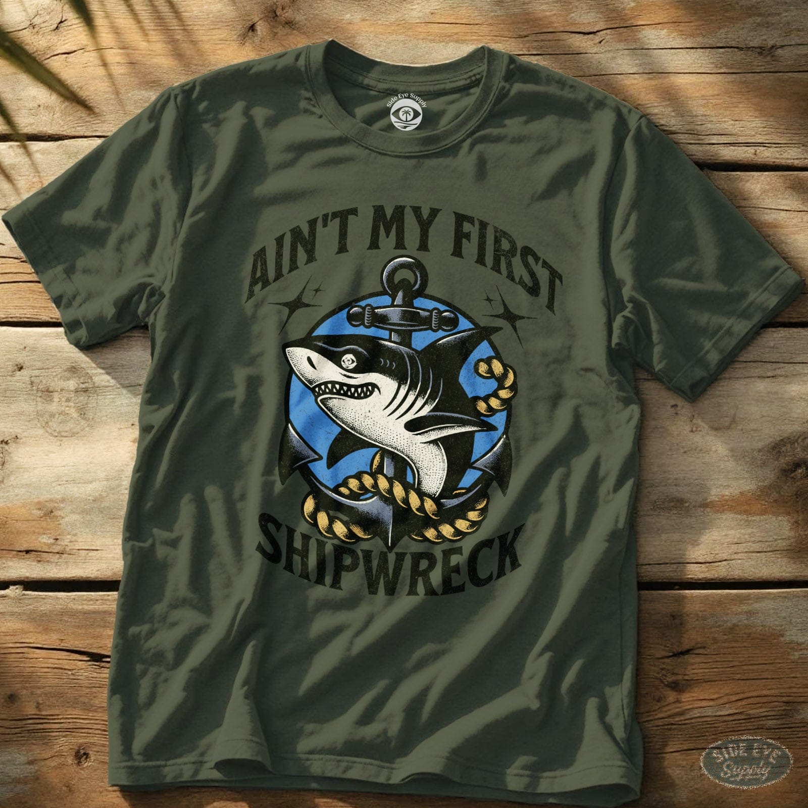 Shipwreck Tee Military Green / S - by Side Eye Supply - Surf Beach Life Apparel
