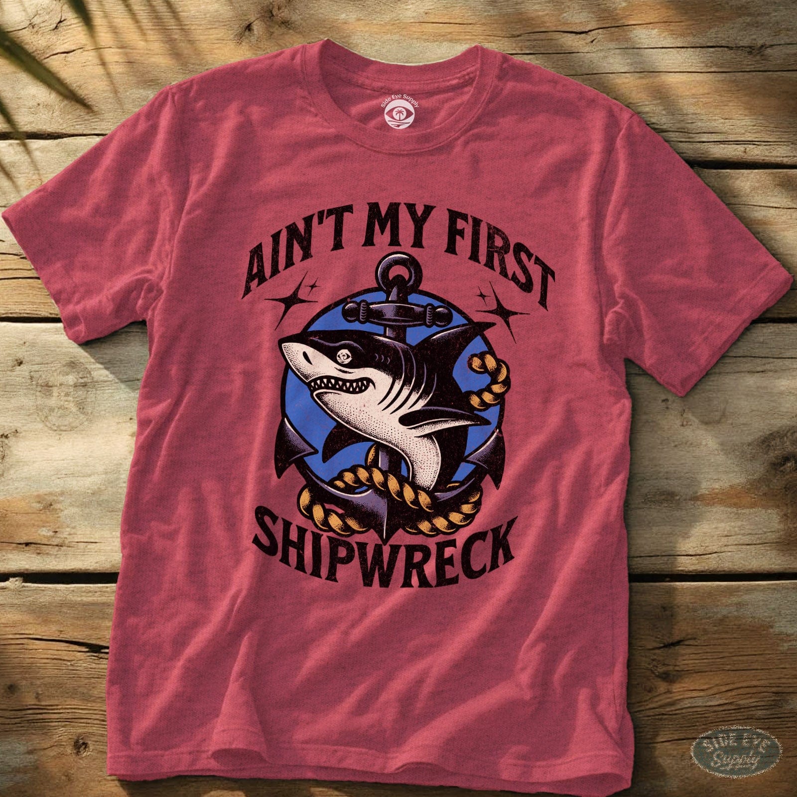 Shipwreck Tee Heather Red / S - by Side Eye Supply - Surf Beach Life Apparel