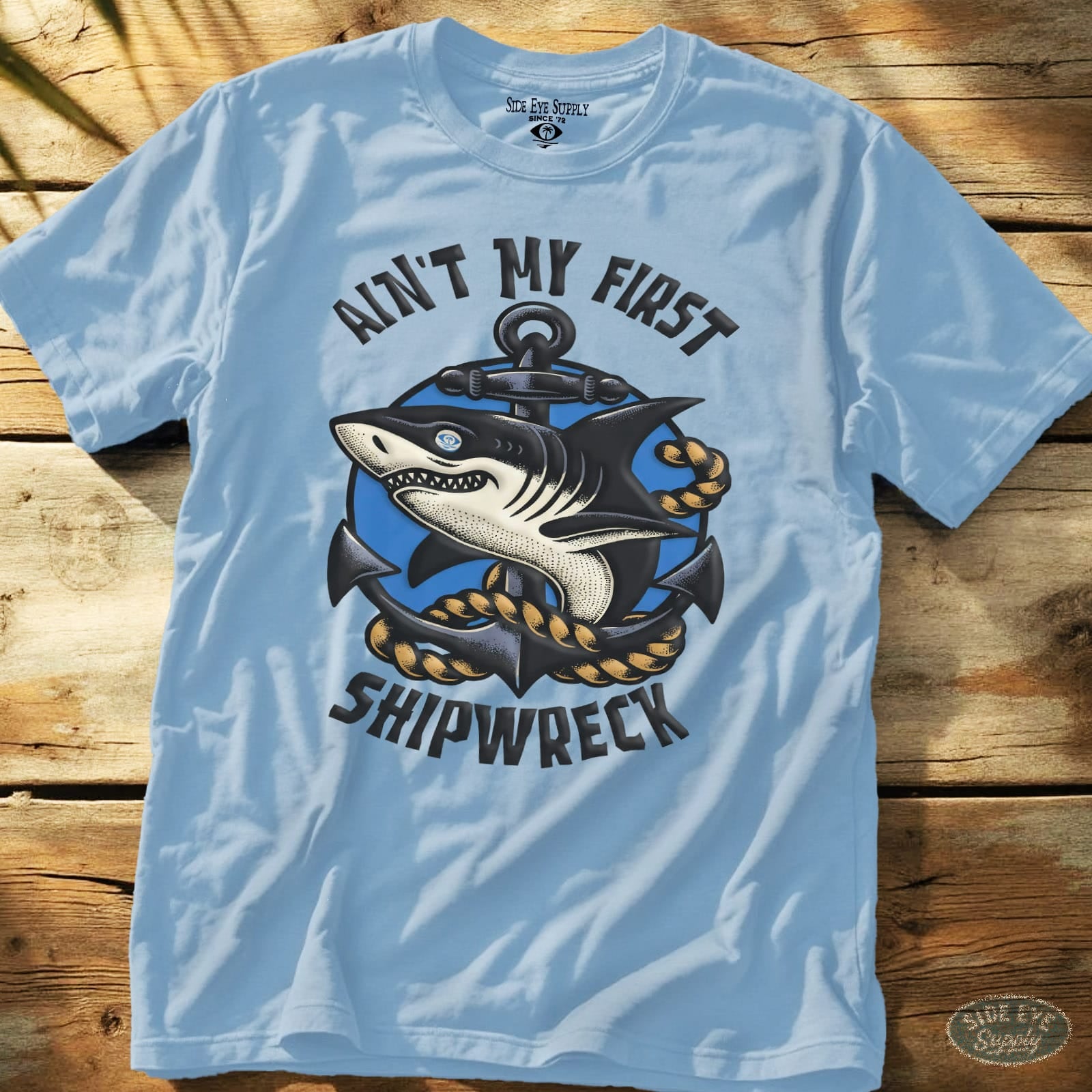 Shipwreck Tee Light Blue / S - by Side Eye Supply - Surf Beach Life Apparel