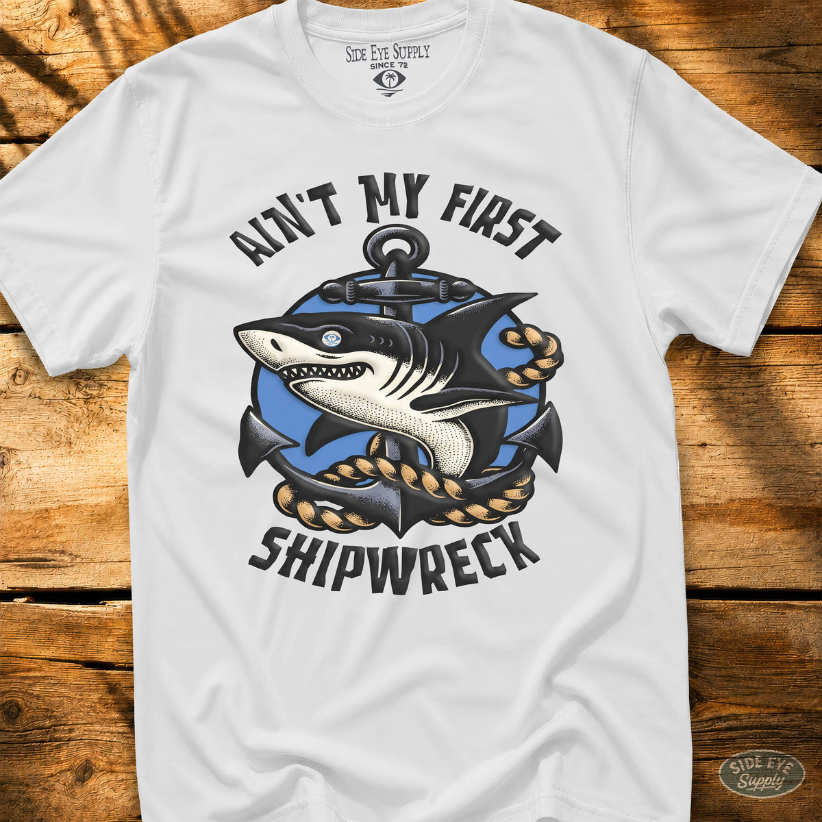 Shipwreck Tee White / S - by Side Eye Supply - Surf Beach Life Apparel