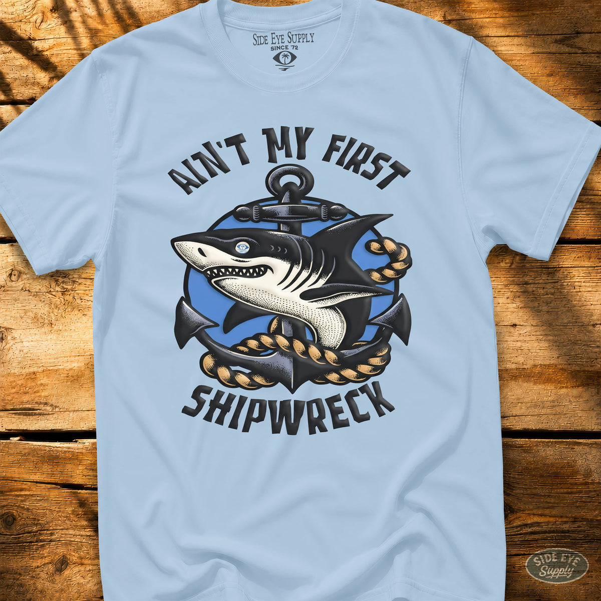 Shipwreck Tee Light Blue / S - by Side Eye Supply - Surf Beach Life Apparel