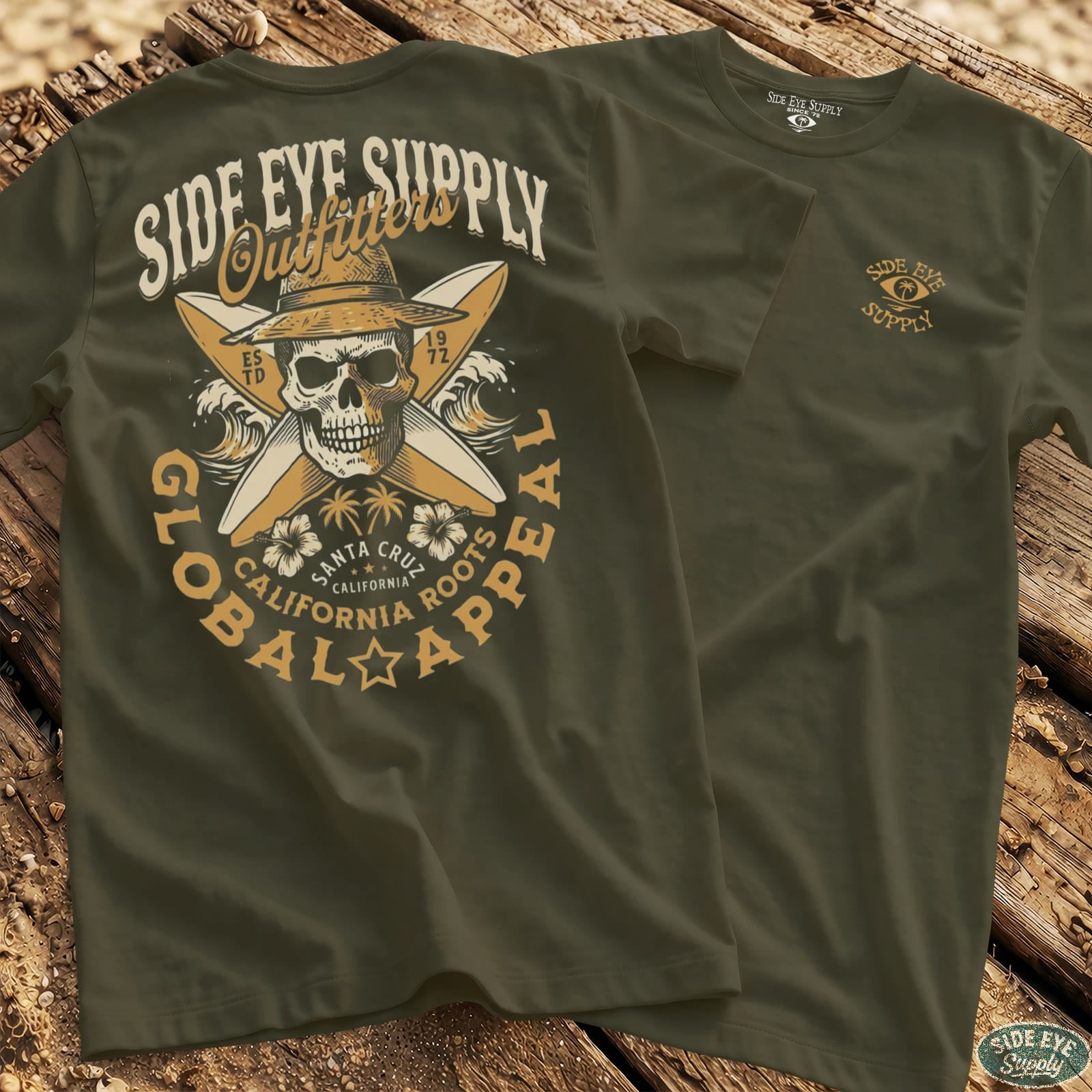 Side Eye Outfitters Tee Military Green / S - by Side Eye Supply - Surf Beach Life Apparel
