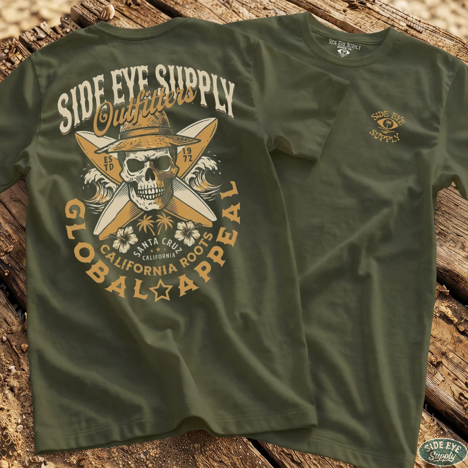 Side Eye Outfitters Tee Military Green / S - by Side Eye Supply - Surf Beach Life Apparel