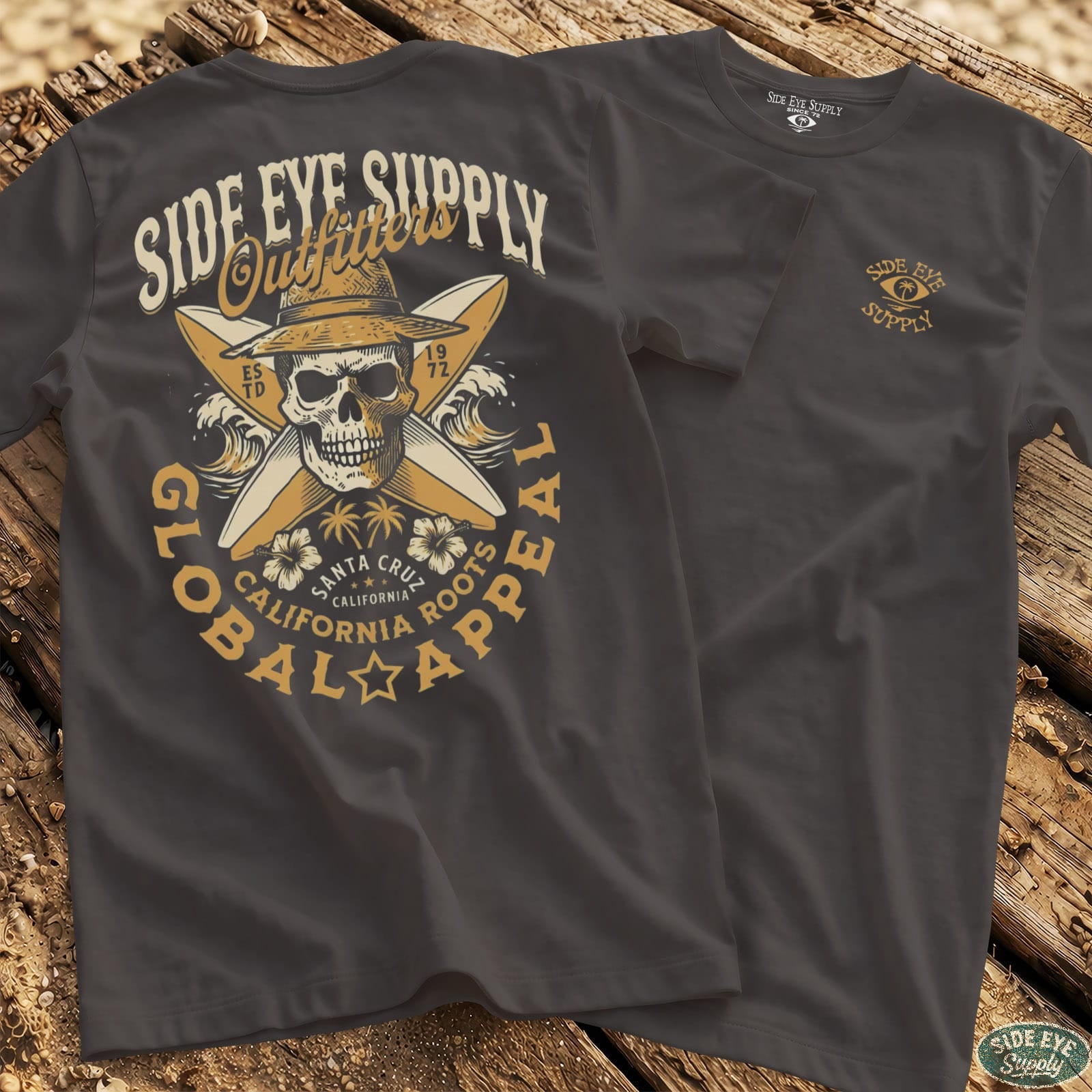 Side Eye Outfitters Tee Charcoal / S - by Side Eye Supply - Surf Beach Life Apparel
