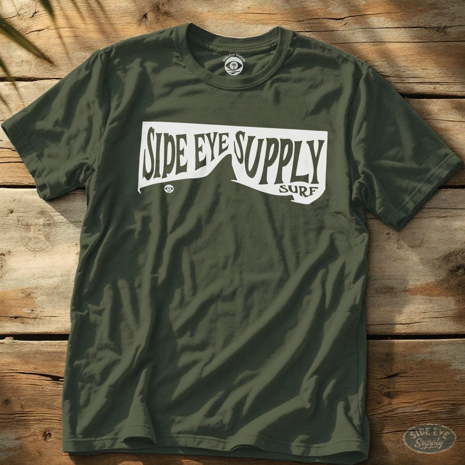 Side Eye Shark Tee Military Green / S - by Side Eye Supply - Surf Beach Life Apparel