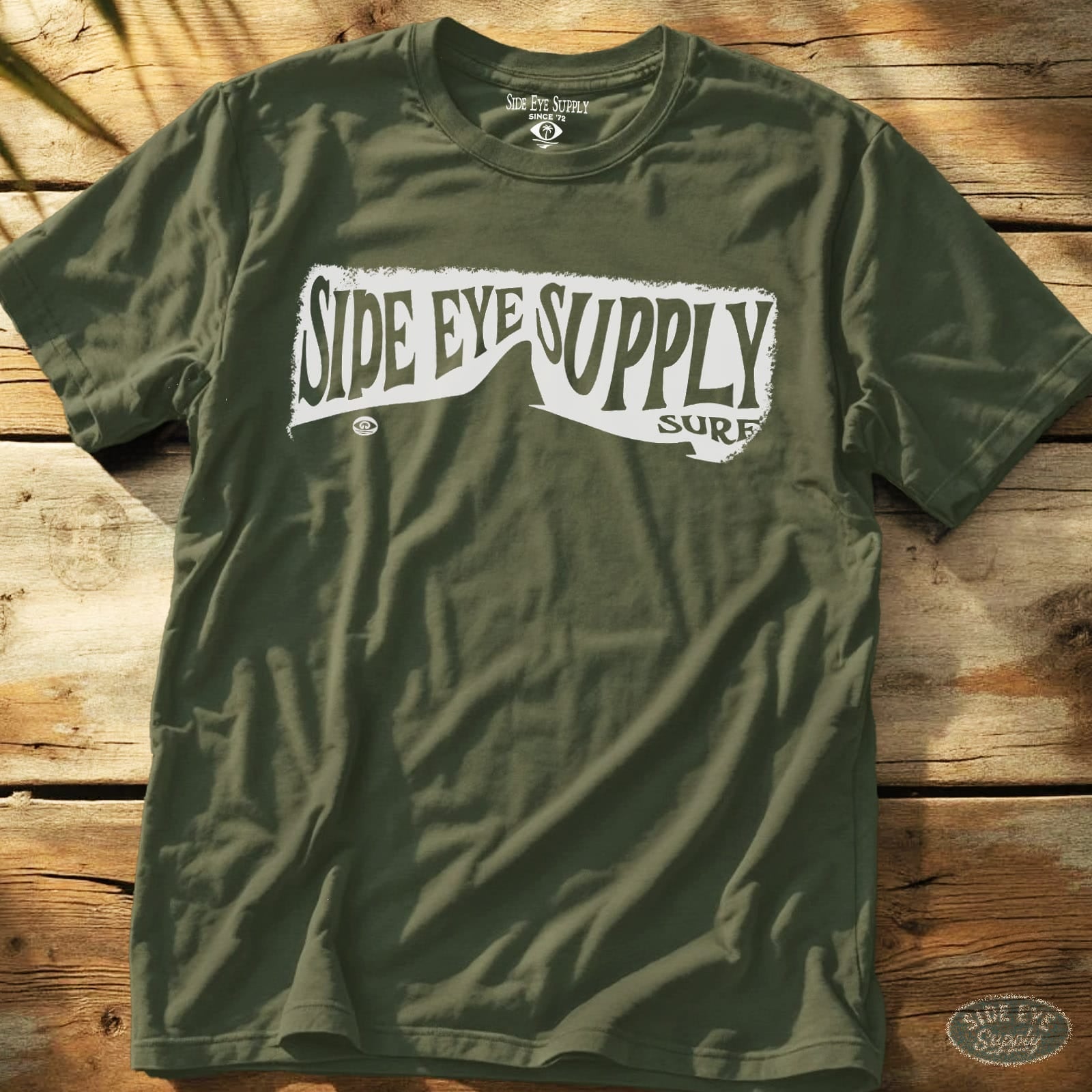 Side Eye Shark Tee Military Green / S - by Side Eye Supply - Surf Beach Life Apparel