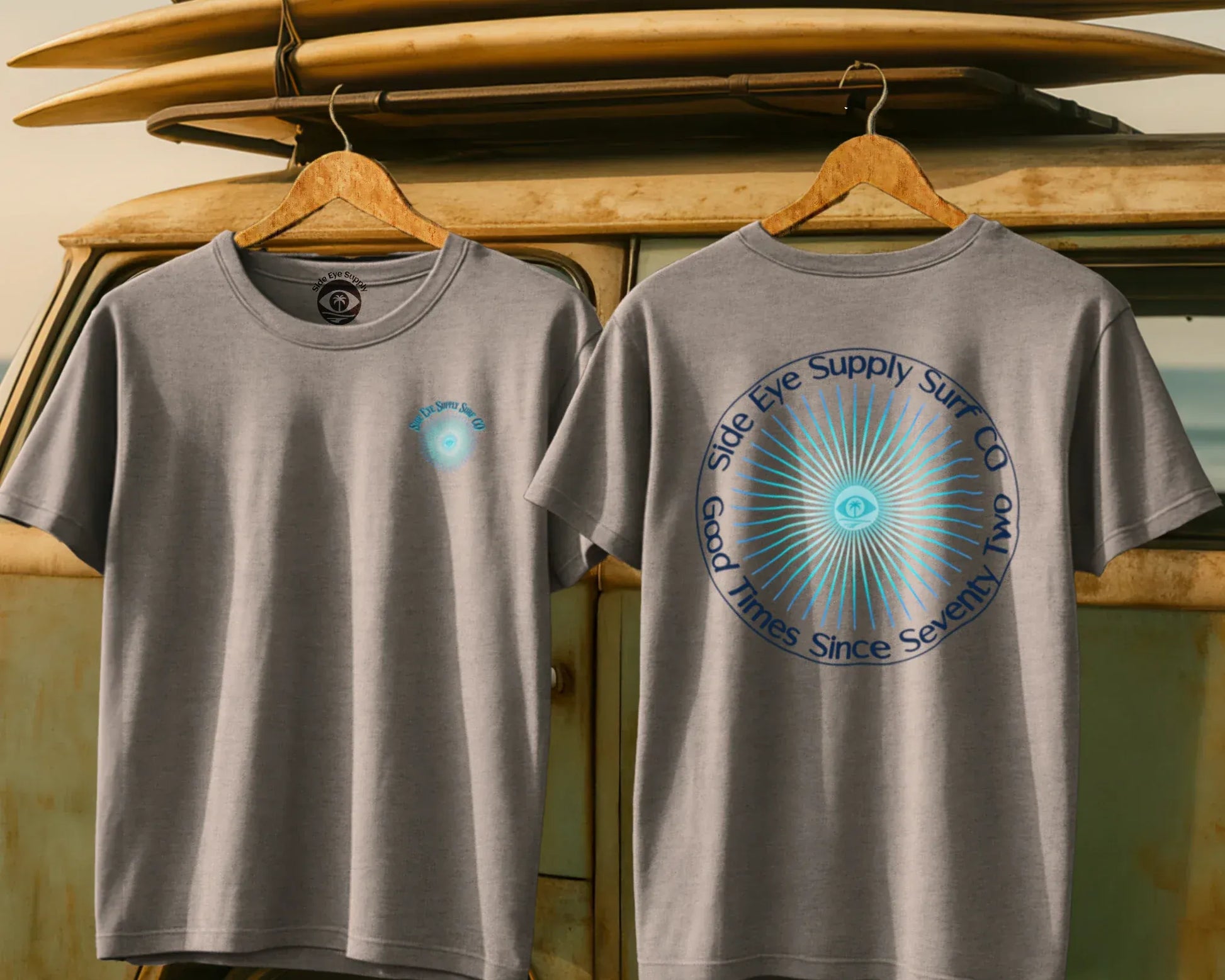 Side Eye Sunburst Tee Sport Grey / S - by Side Eye Supply - Surf Beach Life Apparel