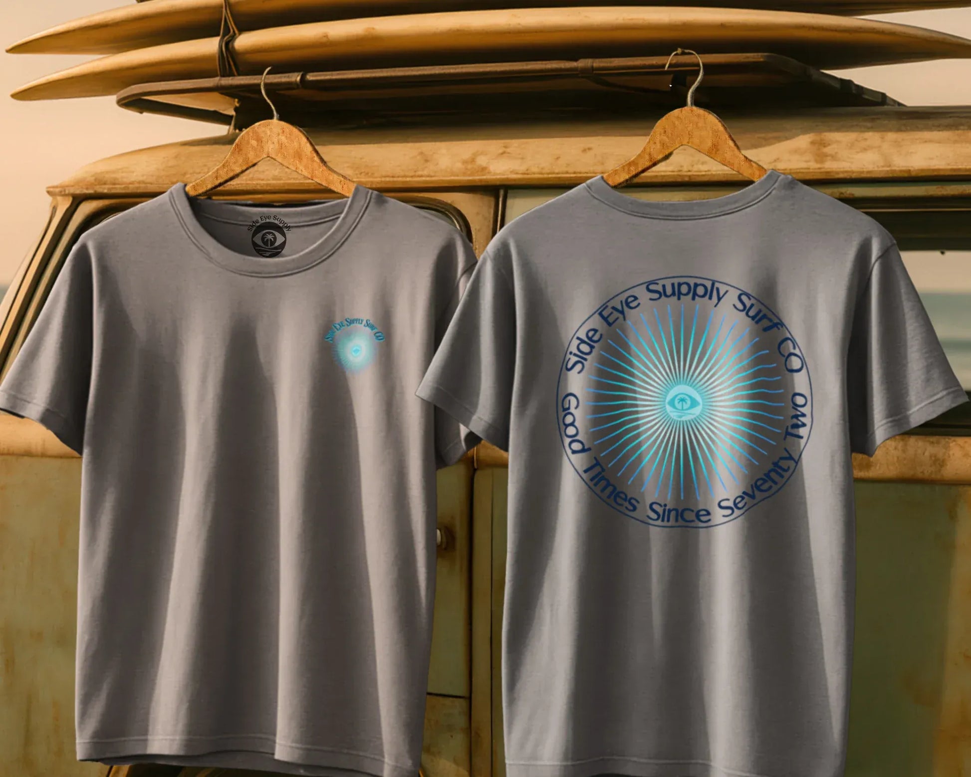Side Eye Sunburst Tee Ice Grey / S - by Side Eye Supply - Surf Beach Life Apparel