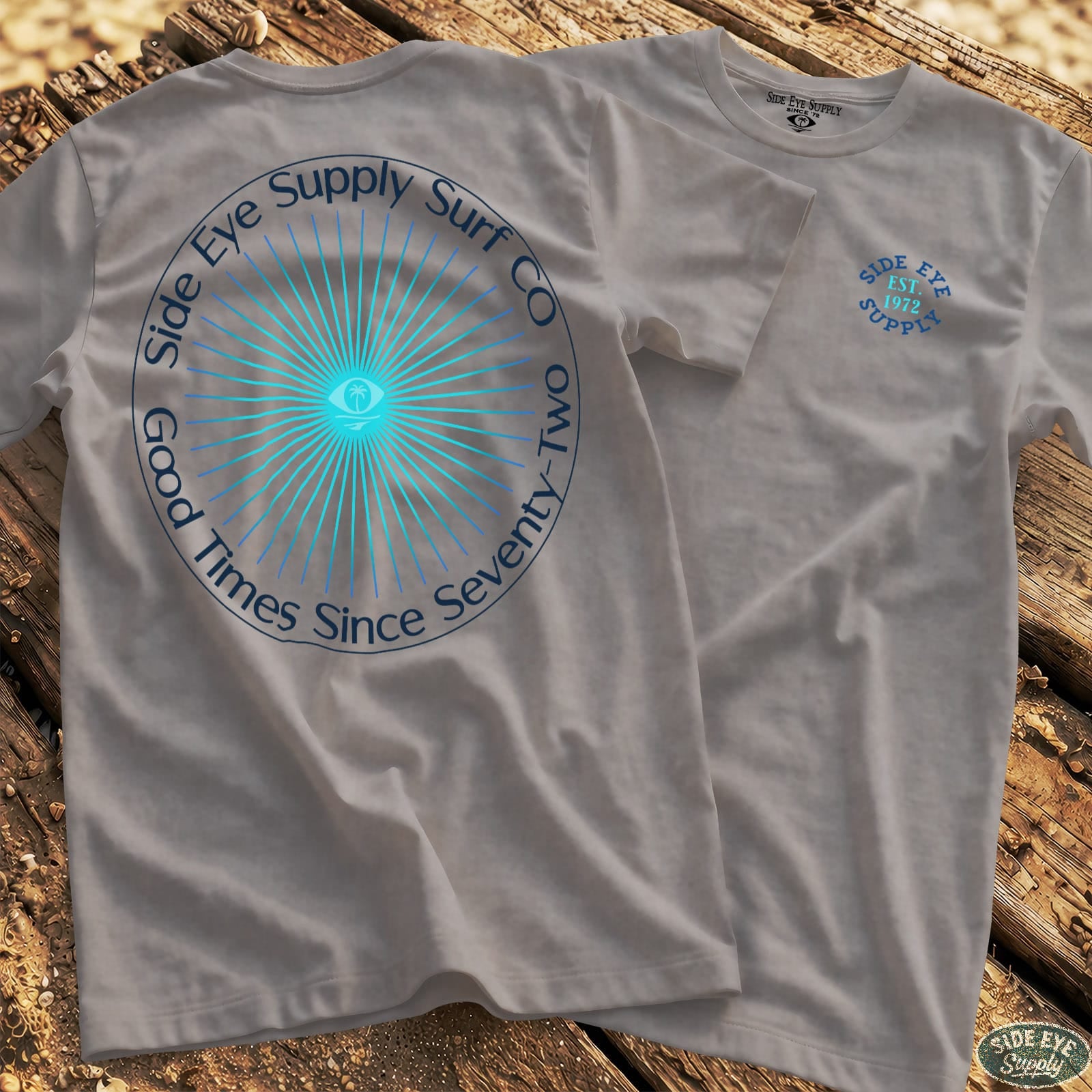 Side Eye Sunburst Tee Sport Grey / S - by Side Eye Supply - Surf Beach Life Apparel
