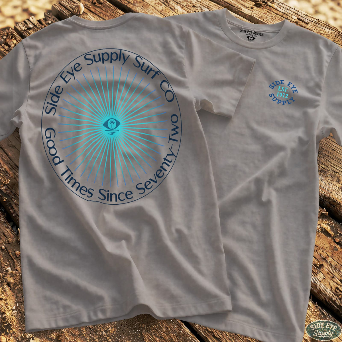 Side Eye Sunburst Tee Sport Grey / S - by Side Eye Supply - Surf Beach Life Apparel