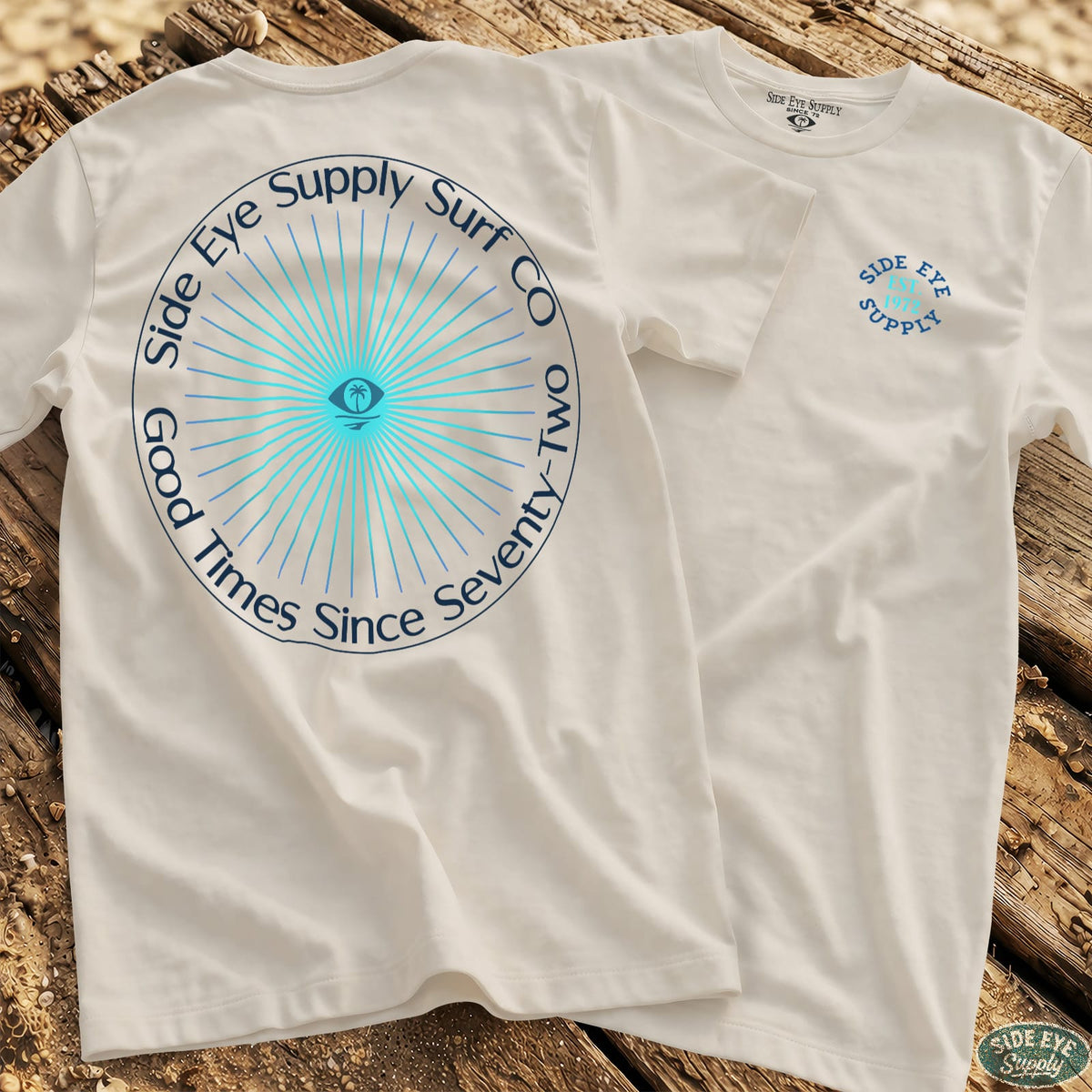Side Eye Sunburst Tee White / S - by Side Eye Supply - Surf Beach Life Apparel