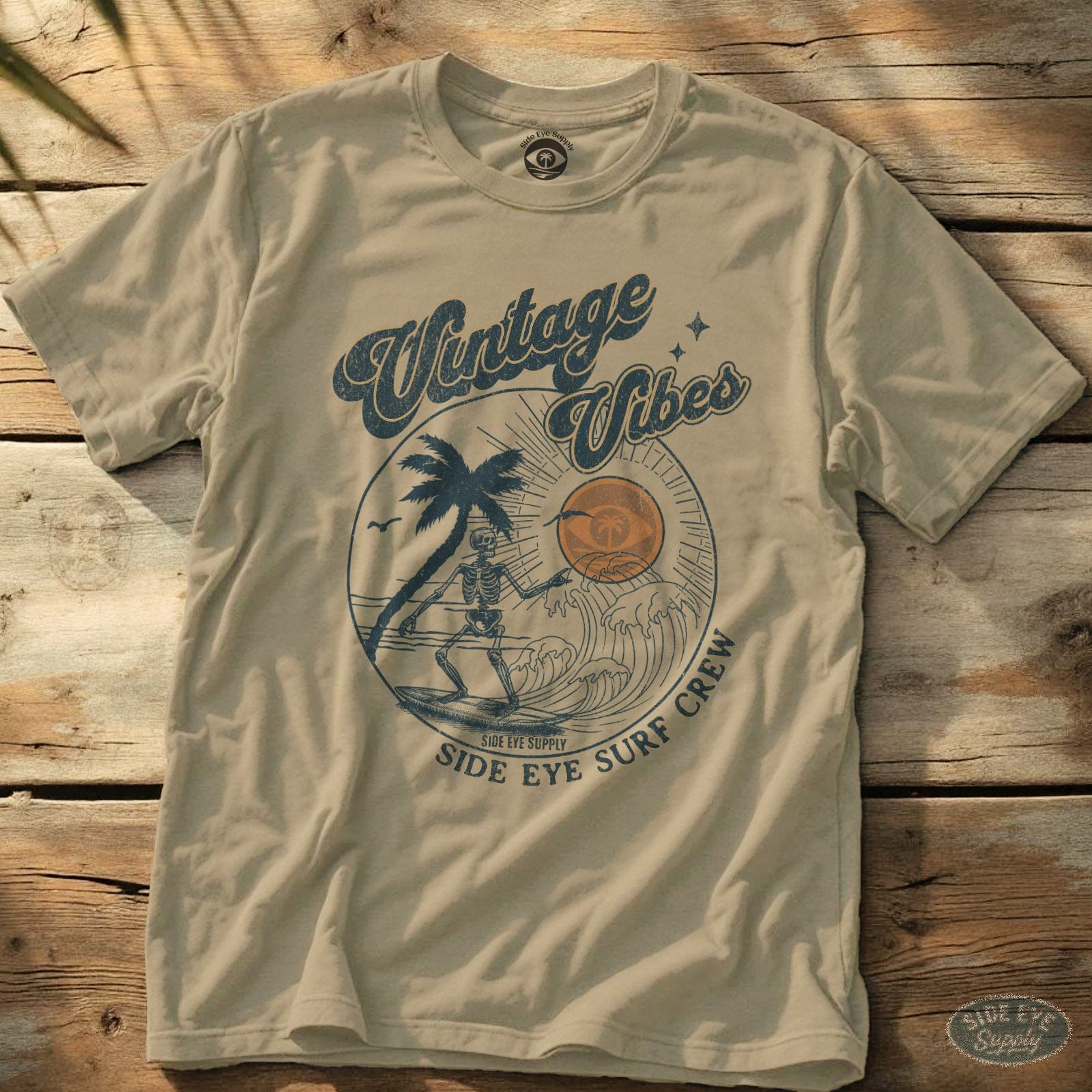 Side Eye Surf Crew Tee Sand / S - by Side Eye Supply - Surf Beach Life Apparel