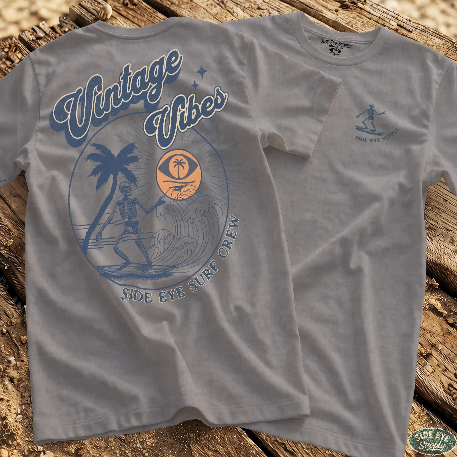 Side Eye Surf Crew Tee Sport Grey / S - by Side Eye Supply - Surf Beach Life Apparel