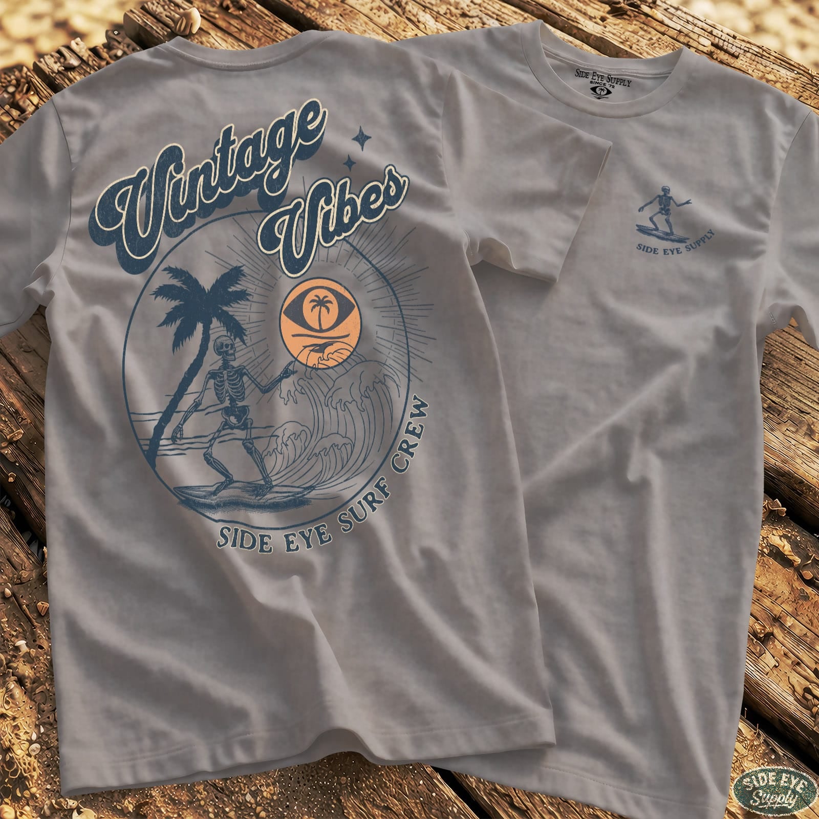 Side Eye Surf Crew Tee Sport Grey / S - by Side Eye Supply - Surf Beach Life Apparel