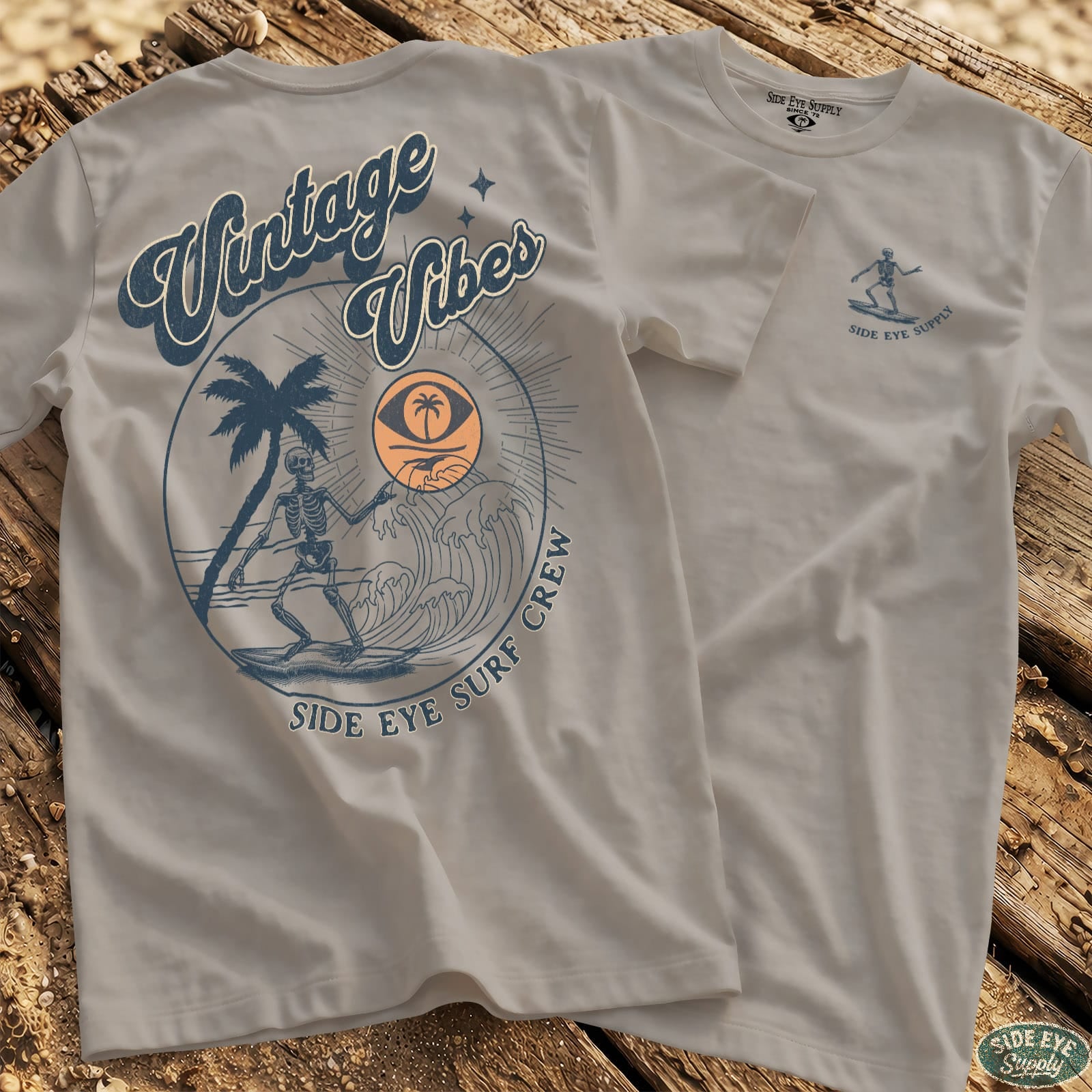 Side Eye Surf Crew Tee Ice Grey / S - by Side Eye Supply - Surf Beach Life Apparel