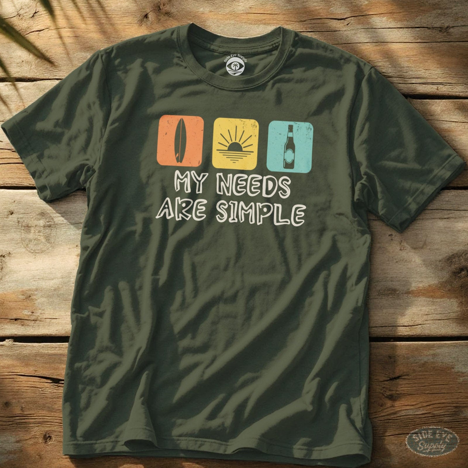 Simple Needs Tee Military Green / S - by Side Eye Supply - Surf Beach Life Apparel
