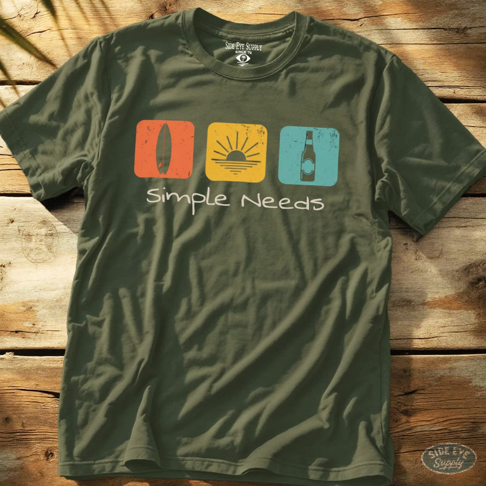 Simple Needs Tee Military Green / S - by Side Eye Supply - Surf Beach Life Apparel