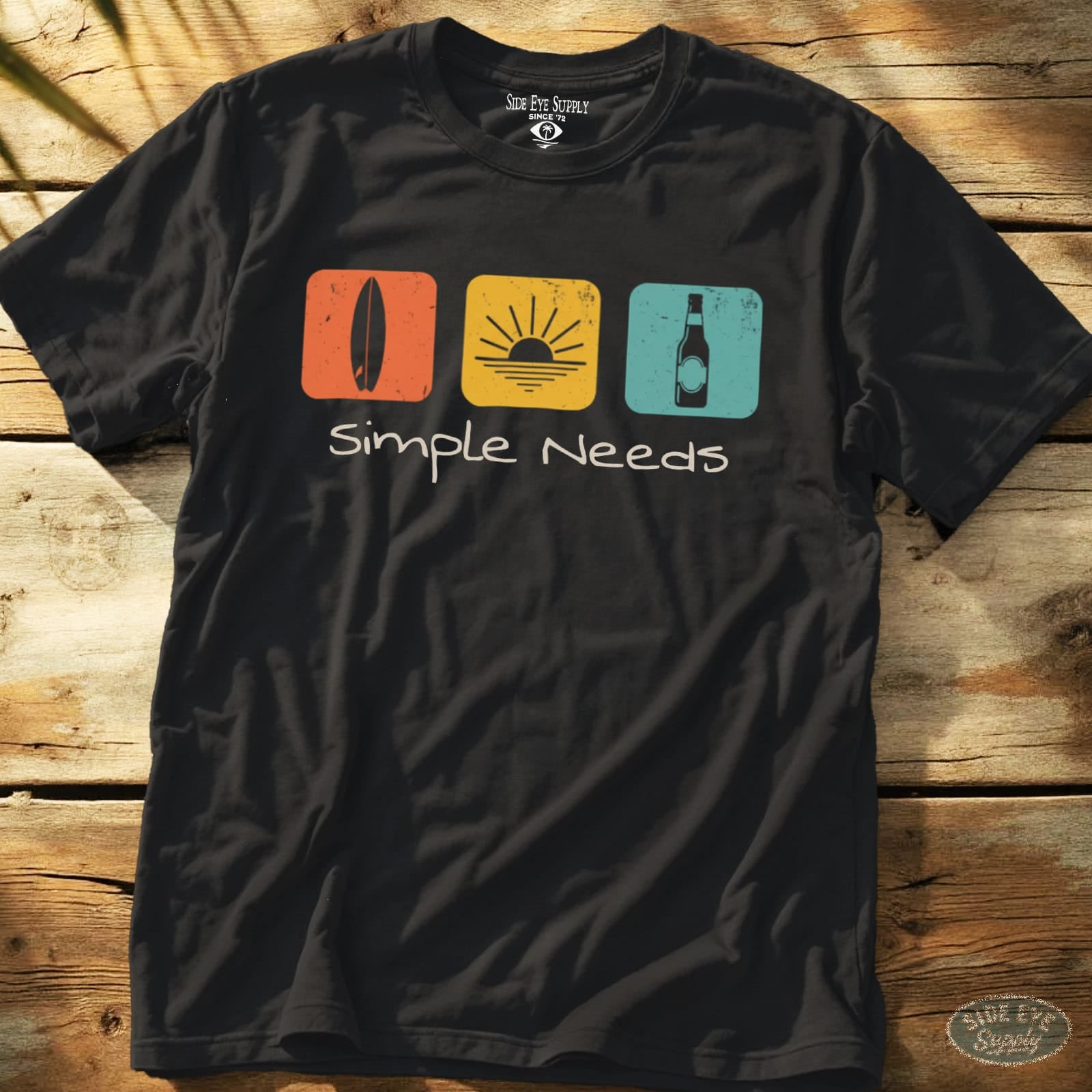 Simple Needs Tee Black / S - by Side Eye Supply - Surf Beach Life Apparel