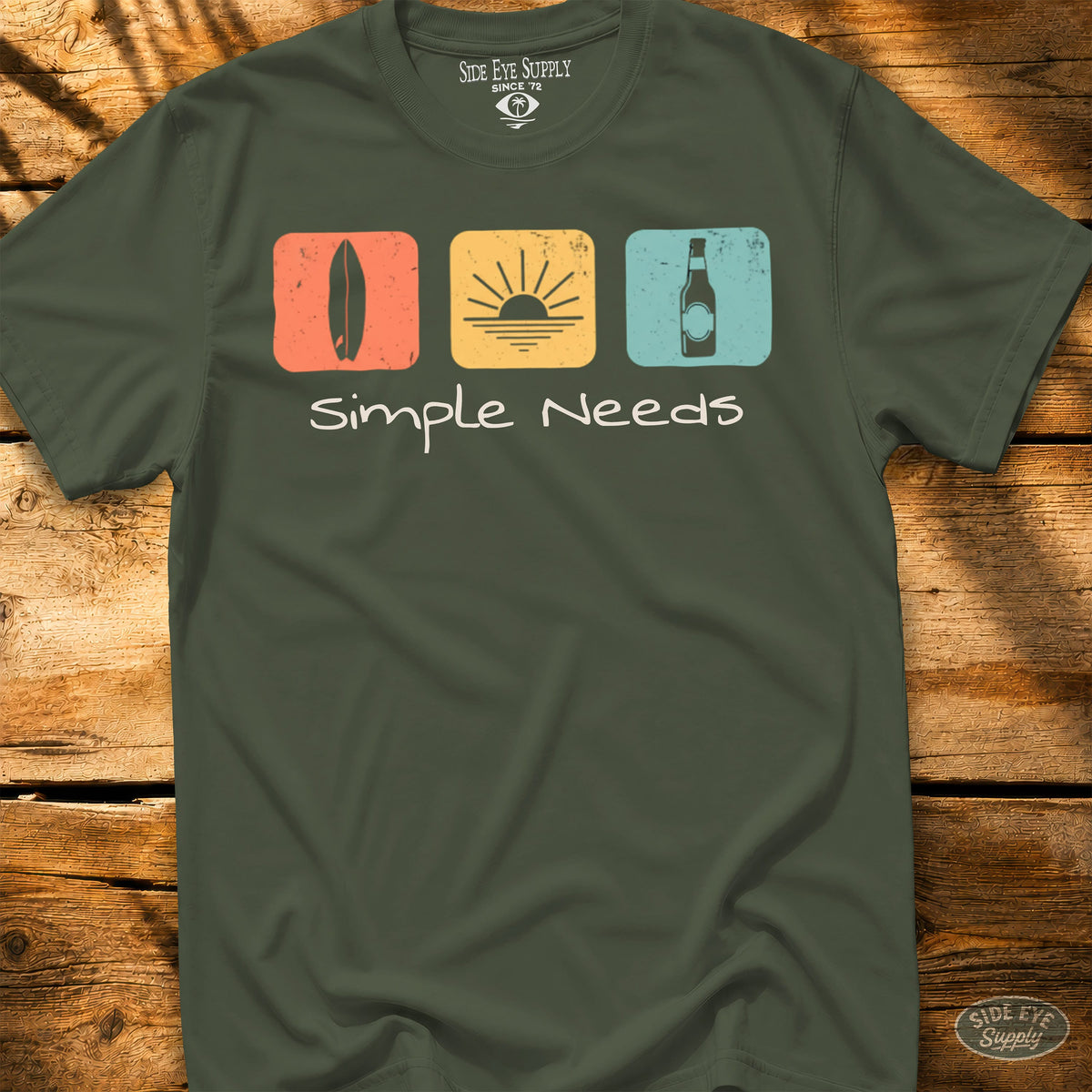 Simple Needs Tee Military Green / S - by Side Eye Supply - Surf Beach Life Apparel