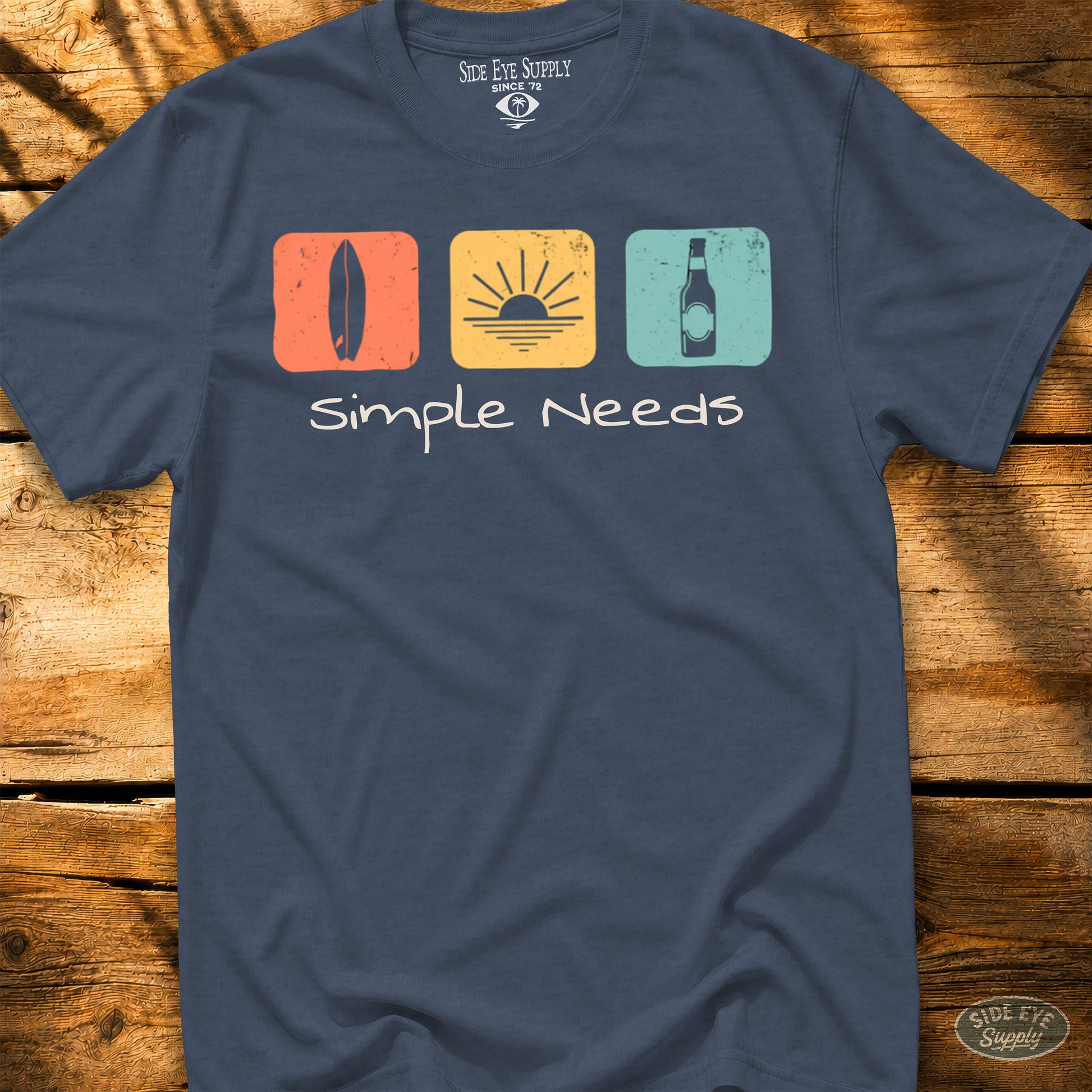 Simple Needs Tee Heather Indigo / S - by Side Eye Supply - Surf Beach Life Apparel