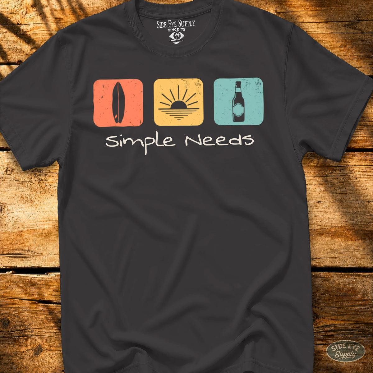 Simple Needs Tee Black / S - by Side Eye Supply - Surf Beach Life Apparel