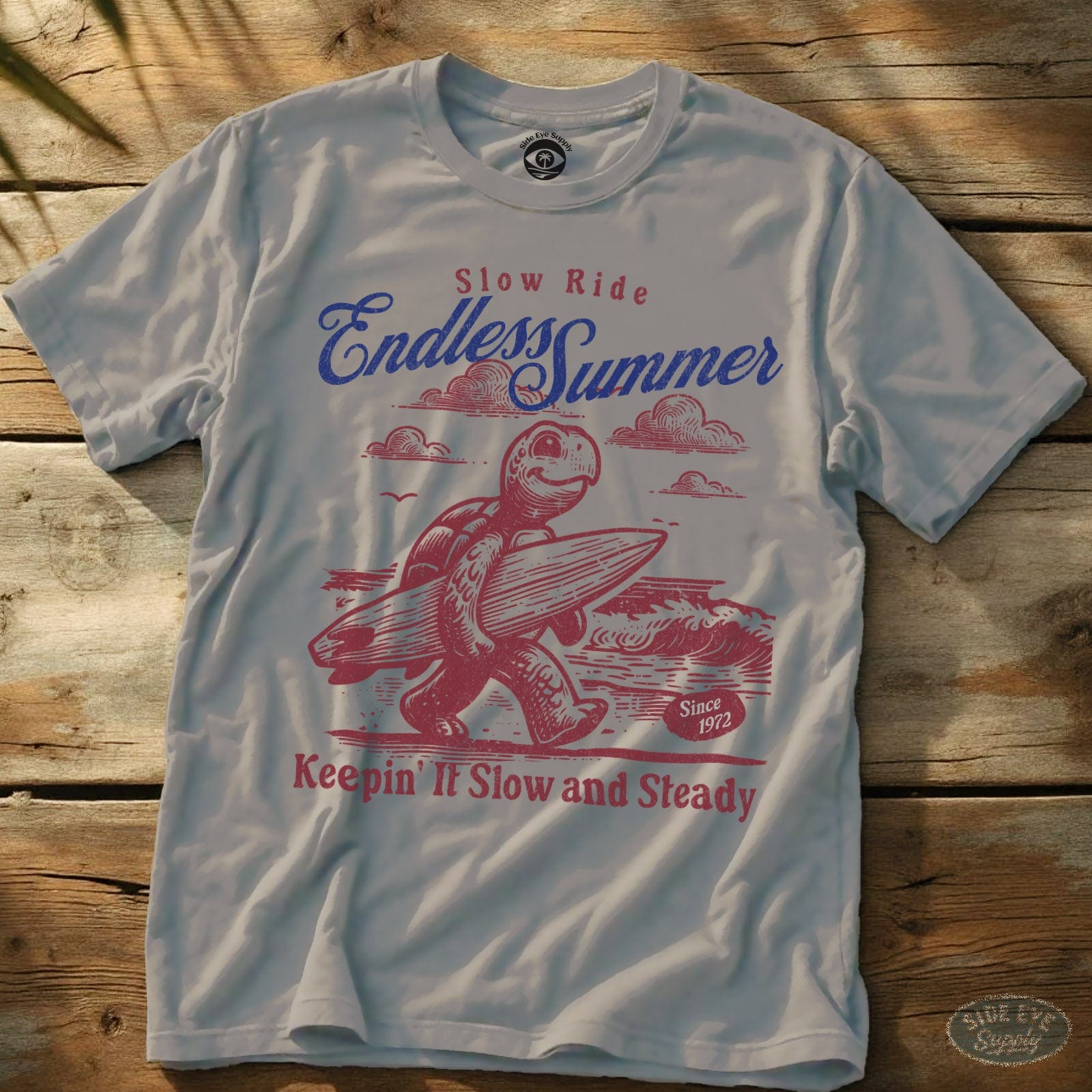 Slow Ride Endless Summer T-Shirt Ice Grey / S - by Side Eye Supply - Surf Beach Life Apparel