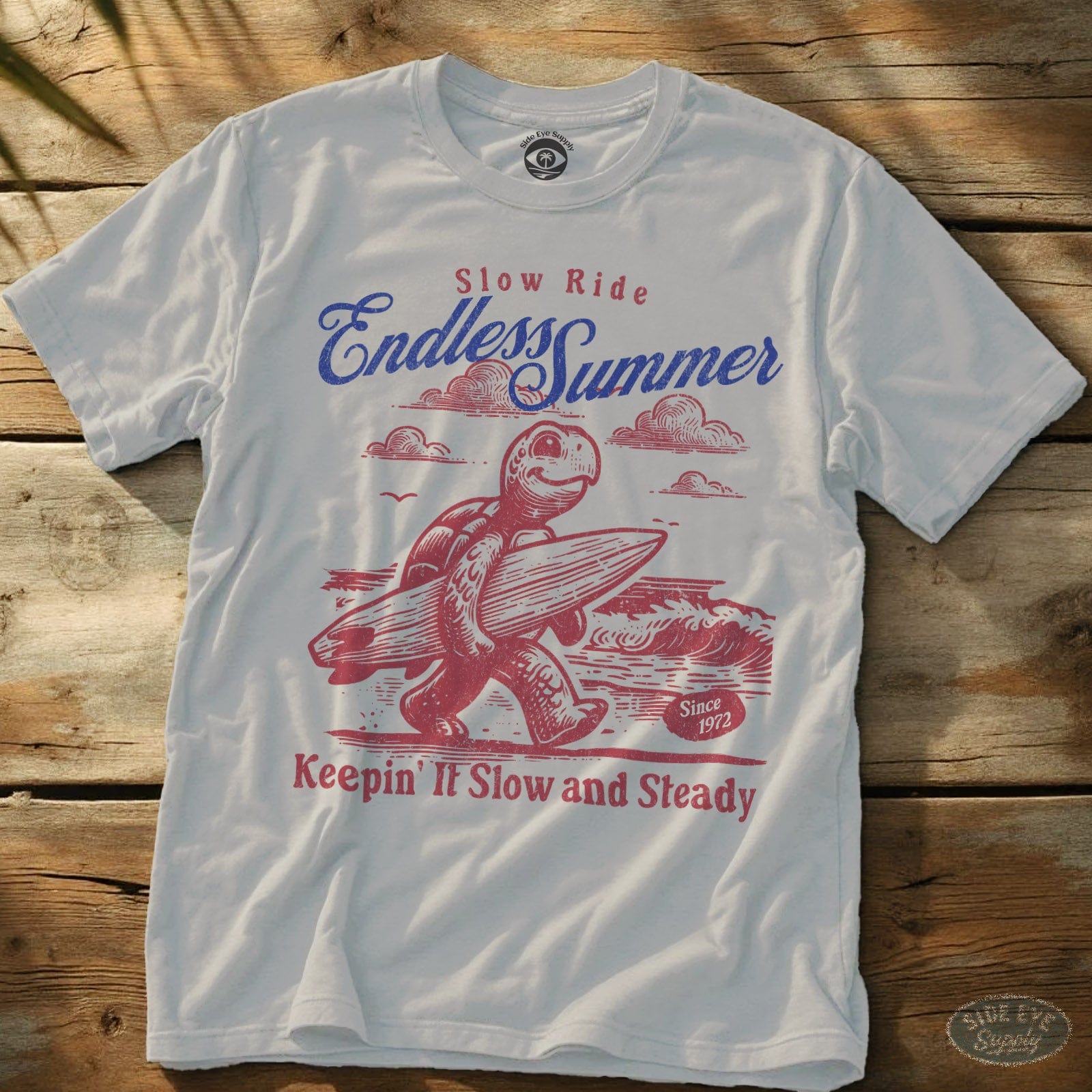 Slow Ride Endless Summer T-Shirt White / S - by Side Eye Supply - Surf Beach Life Apparel