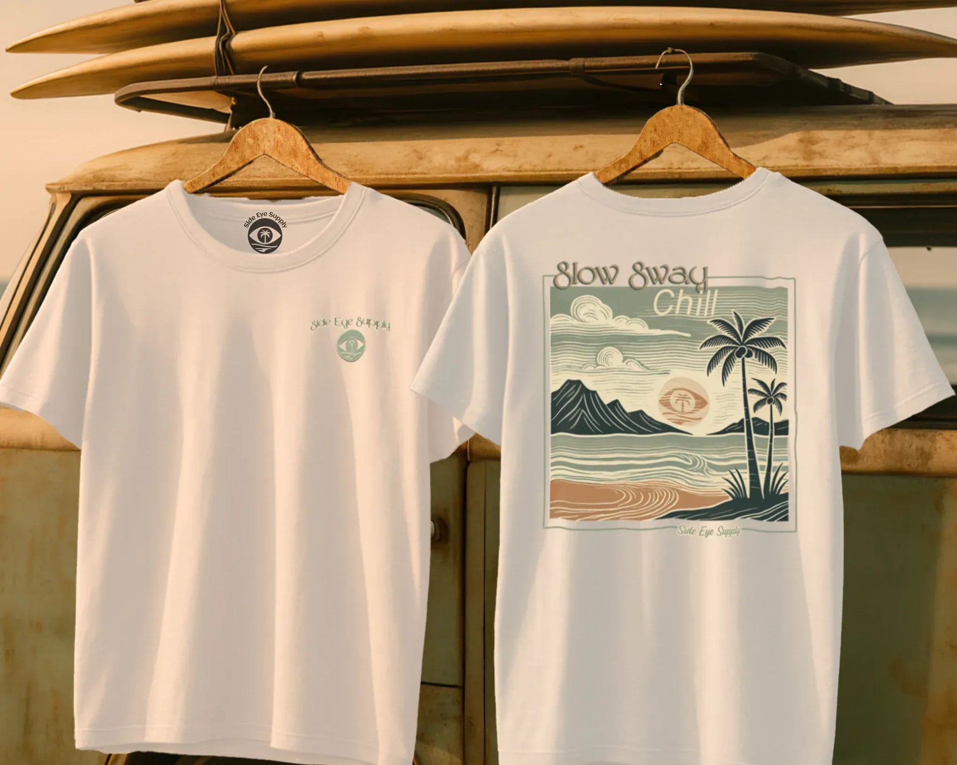 Slow Sway Tee White / S - by Side Eye Supply - Surf Beach Life Apparel