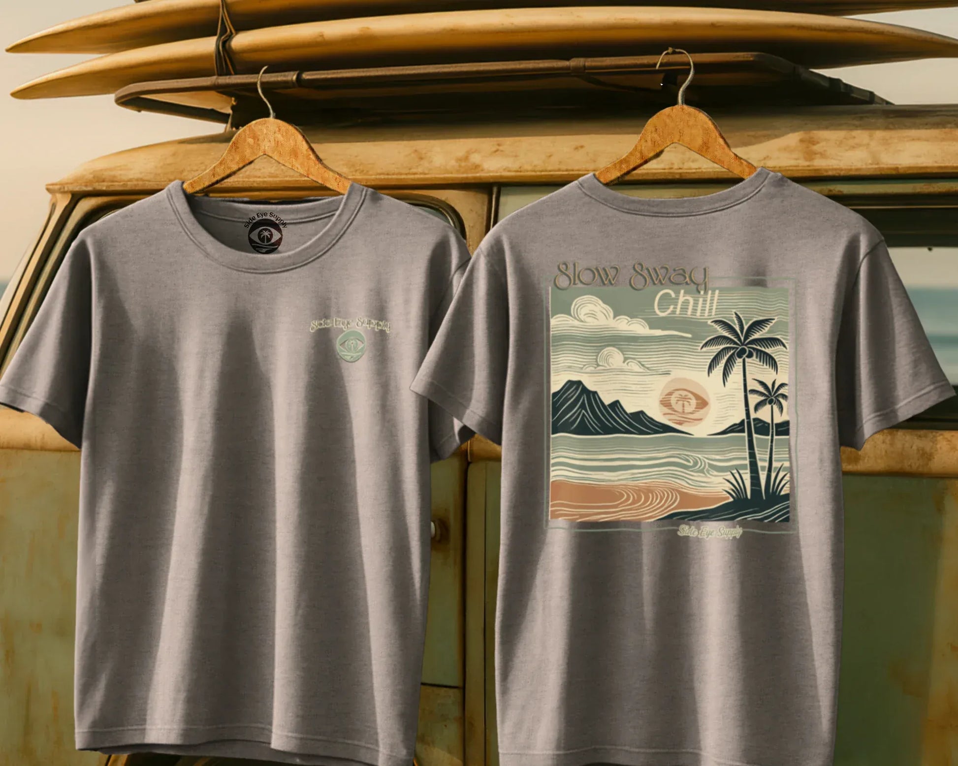 Slow Sway Tee Sport Grey / S - by Side Eye Supply - Surf Beach Life Apparel