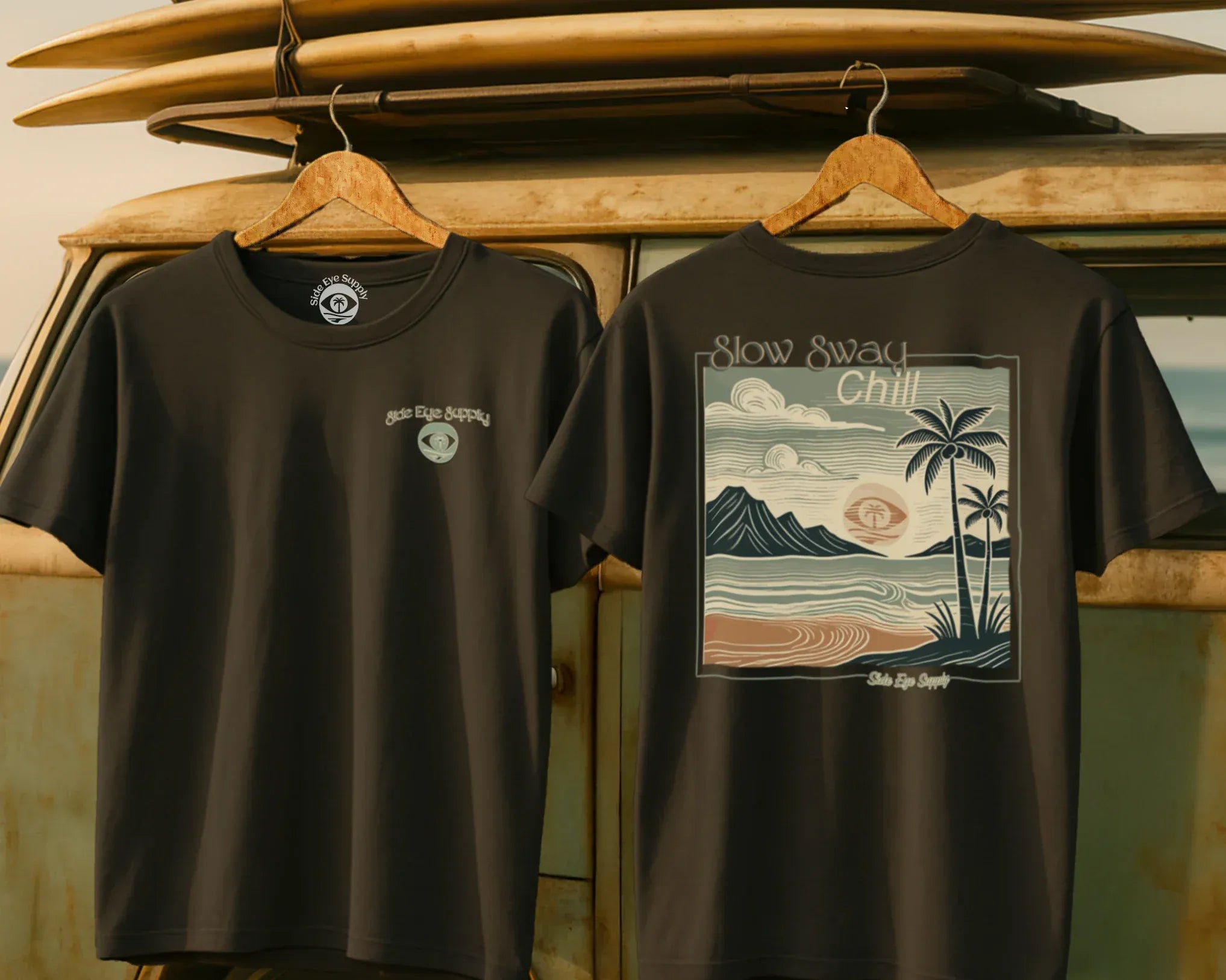 Slow Sway Tee Charcoal / S - by Side Eye Supply - Surf Beach Life Apparel