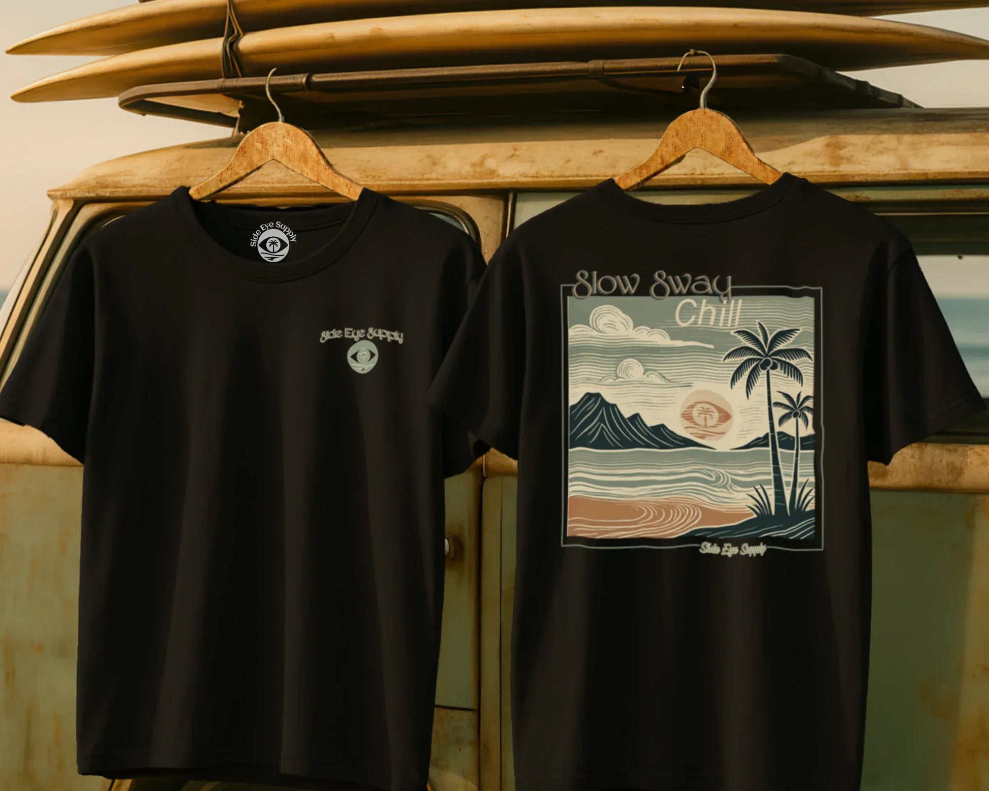 Slow Sway Tee Black / S - by Side Eye Supply - Surf Beach Life Apparel