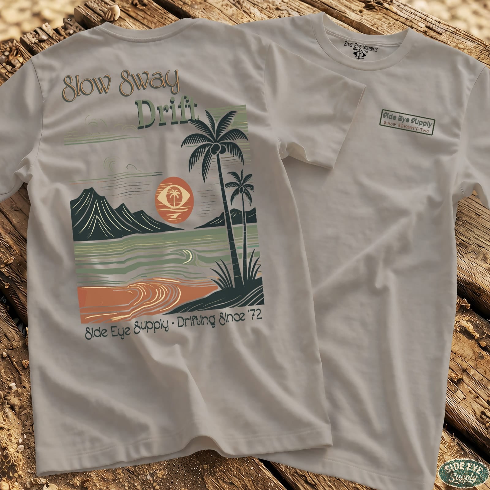 Slow Sway Tee Ice Grey / S - by Side Eye Supply - Surf Beach Life Apparel