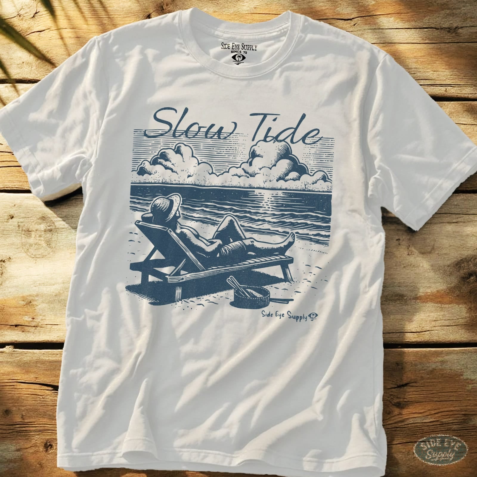 Slow Tide Tee White / S - by Side Eye Supply - Surf Beach Life Apparel