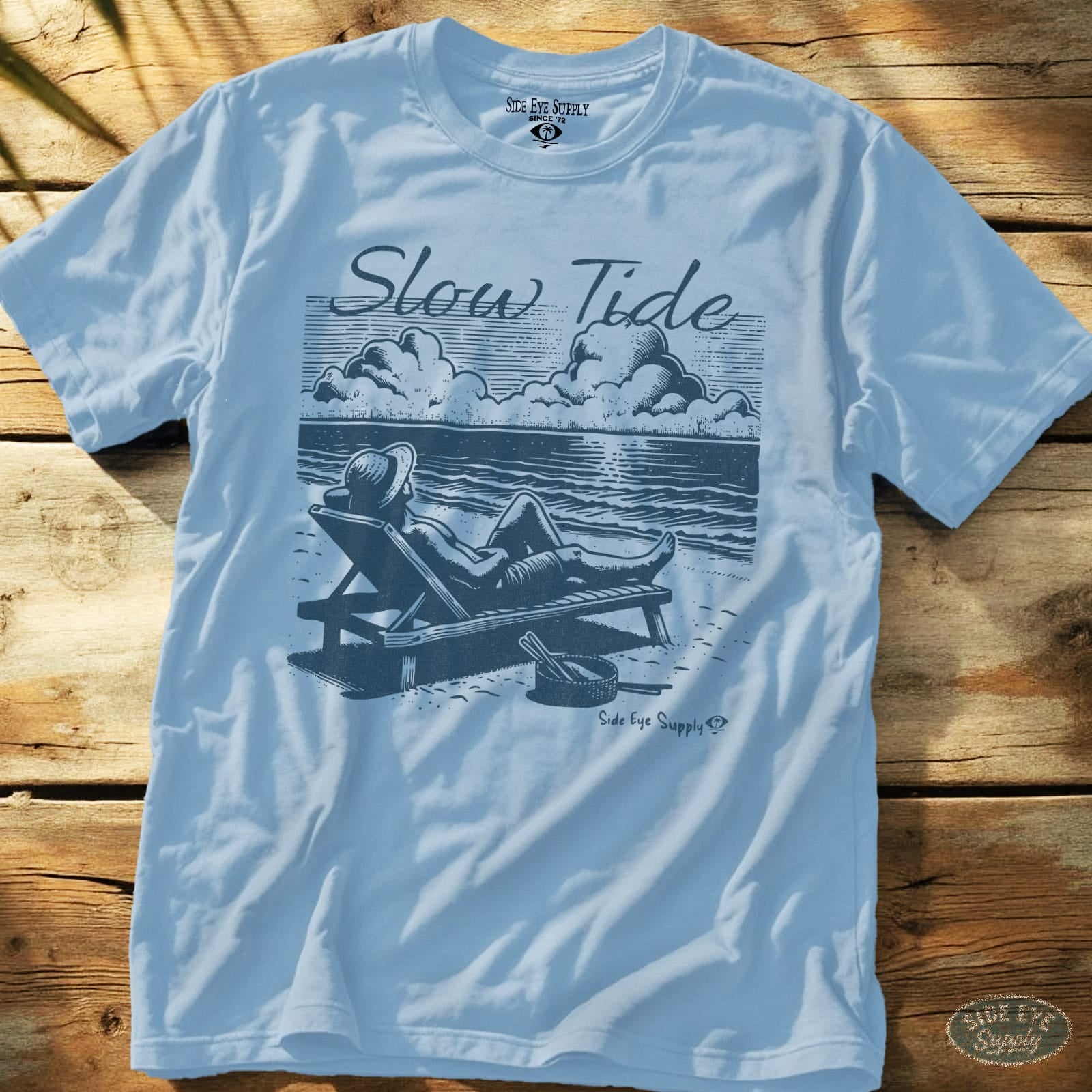 Slow Tide Tee Light Blue / S - by Side Eye Supply - Surf Beach Life Apparel