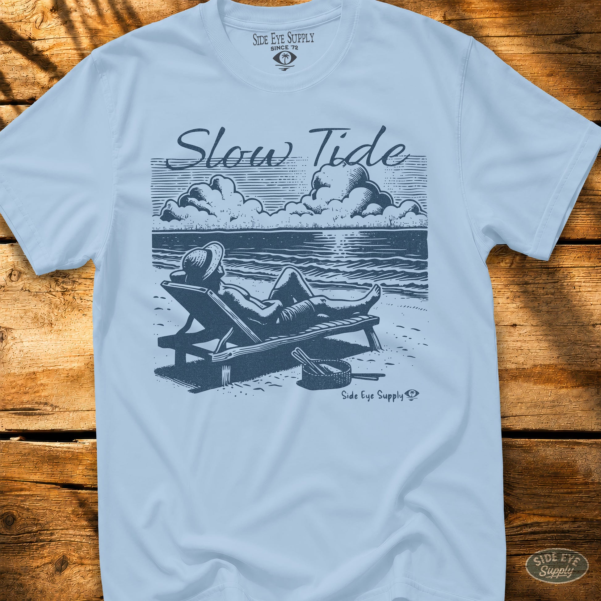 Slow Tide Tee Light Blue / S - by Side Eye Supply - Surf Beach Life Apparel