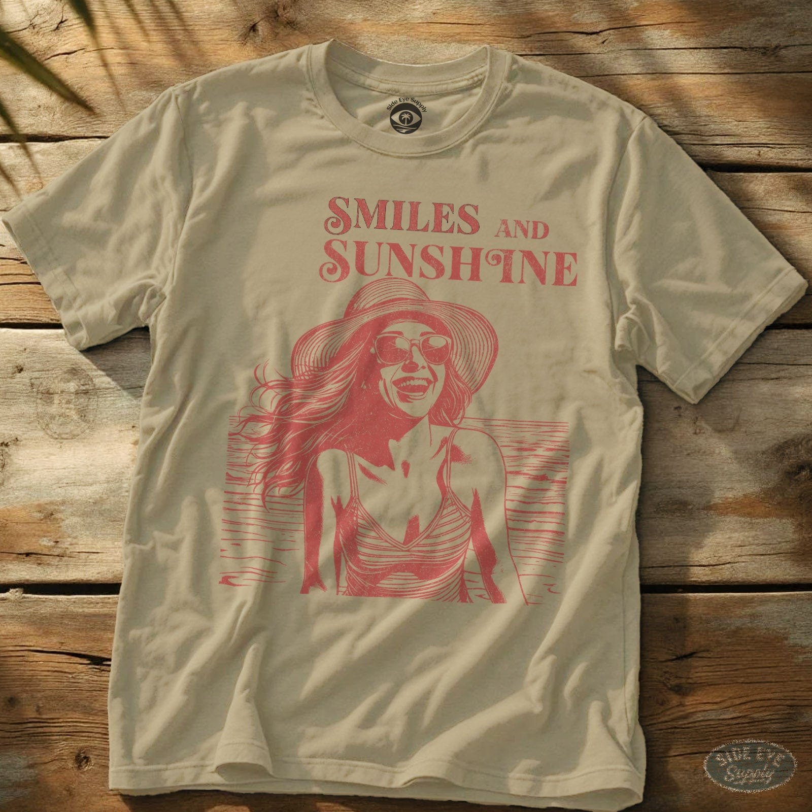 Smiles and Sunshine Tee Sand / S - by Side Eye Supply - Surf Beach Life Apparel