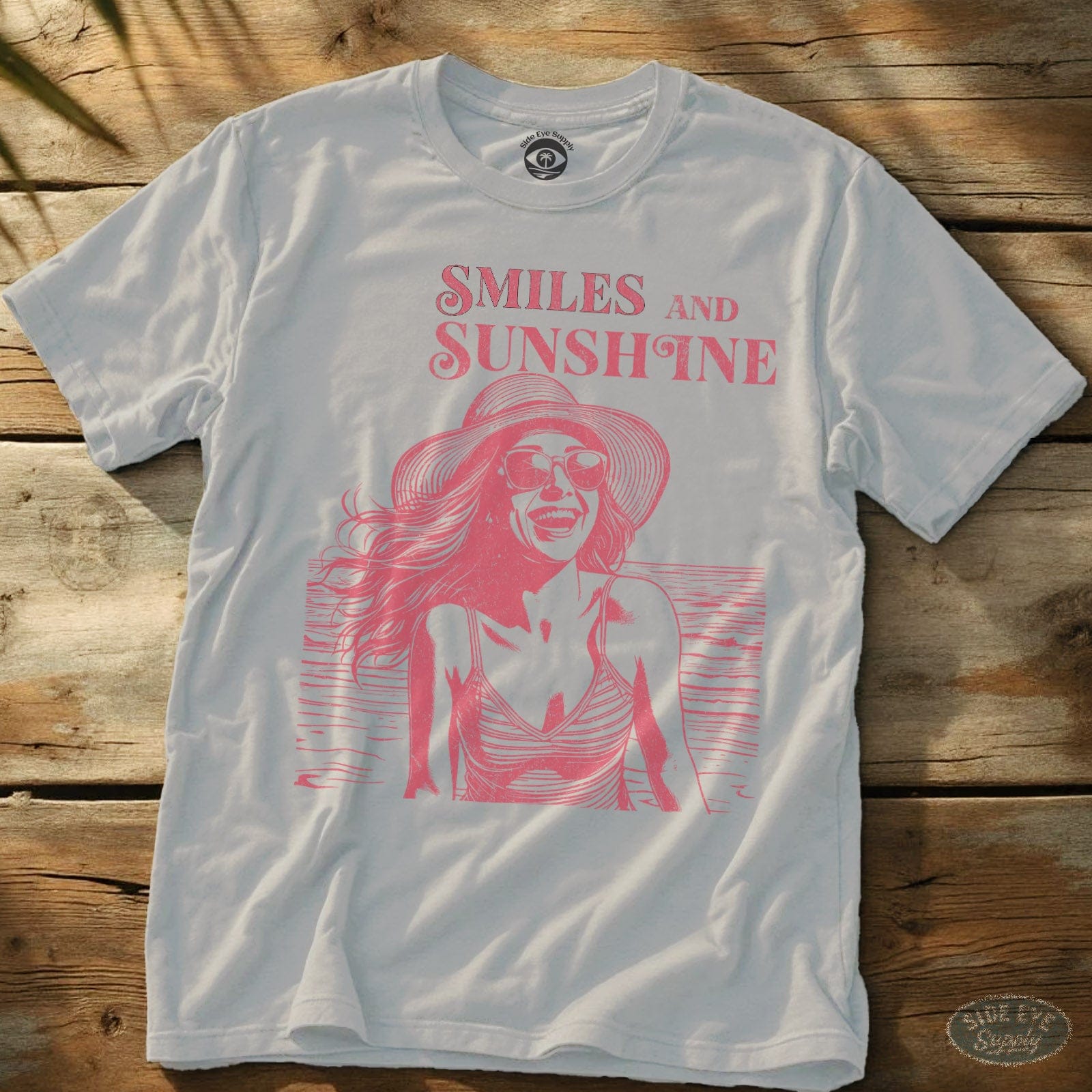 Smiles and Sunshine Tee White / S - by Side Eye Supply - Surf Beach Life Apparel
